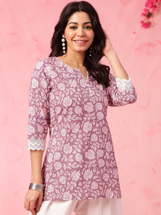 Women printed rayon top