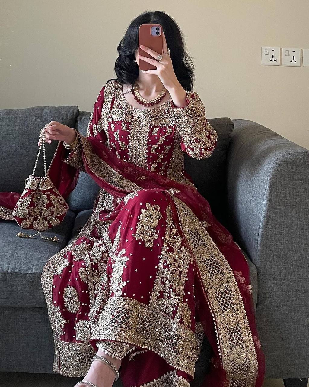 Faux Georgette Kurta Palazzo with Dupatta set