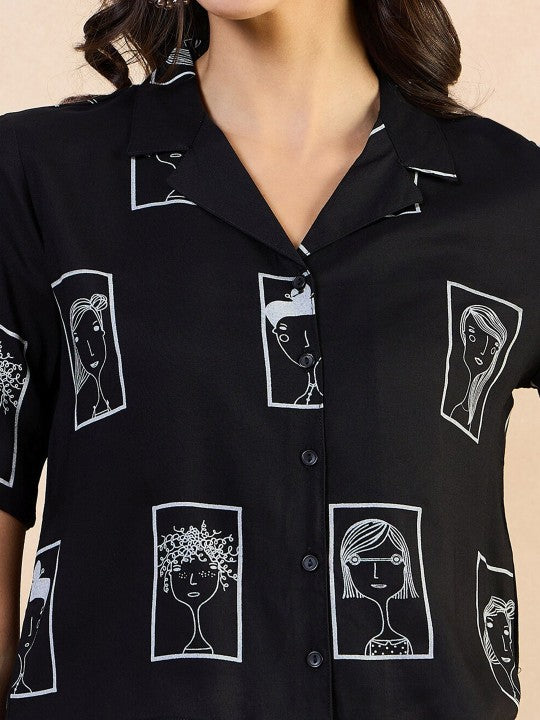 Casual Regular Rayon Solid Women Black Top