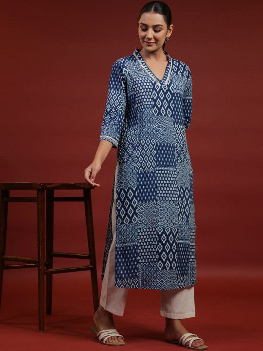 Women Printed Rayon Straight Kurta