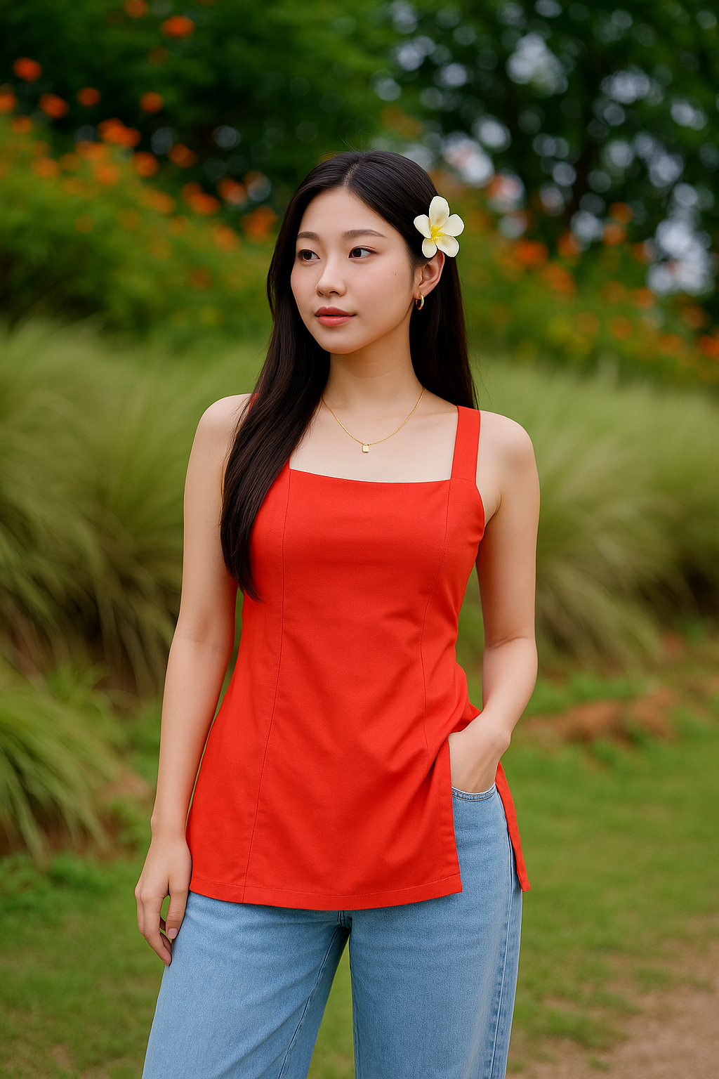 Crimson Laceback Blush & Bow Kurti