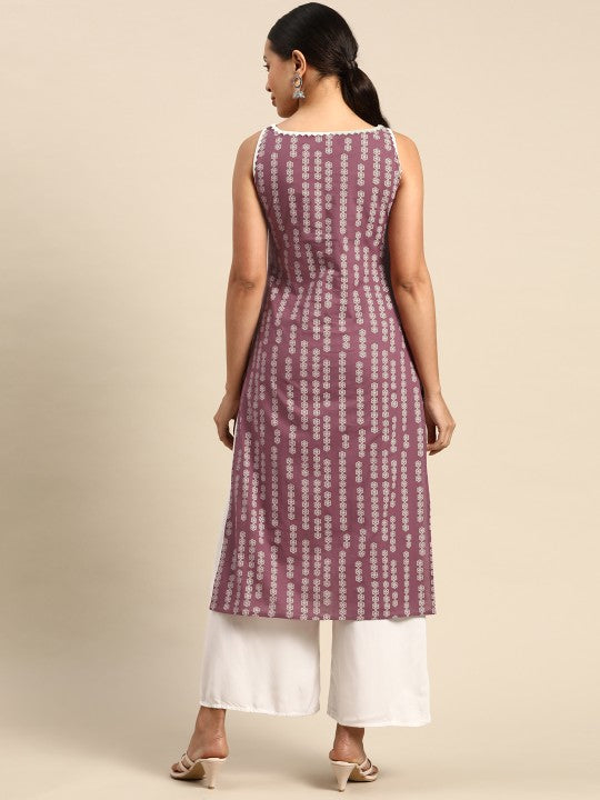Women Viscose Rayon Straight Kurta