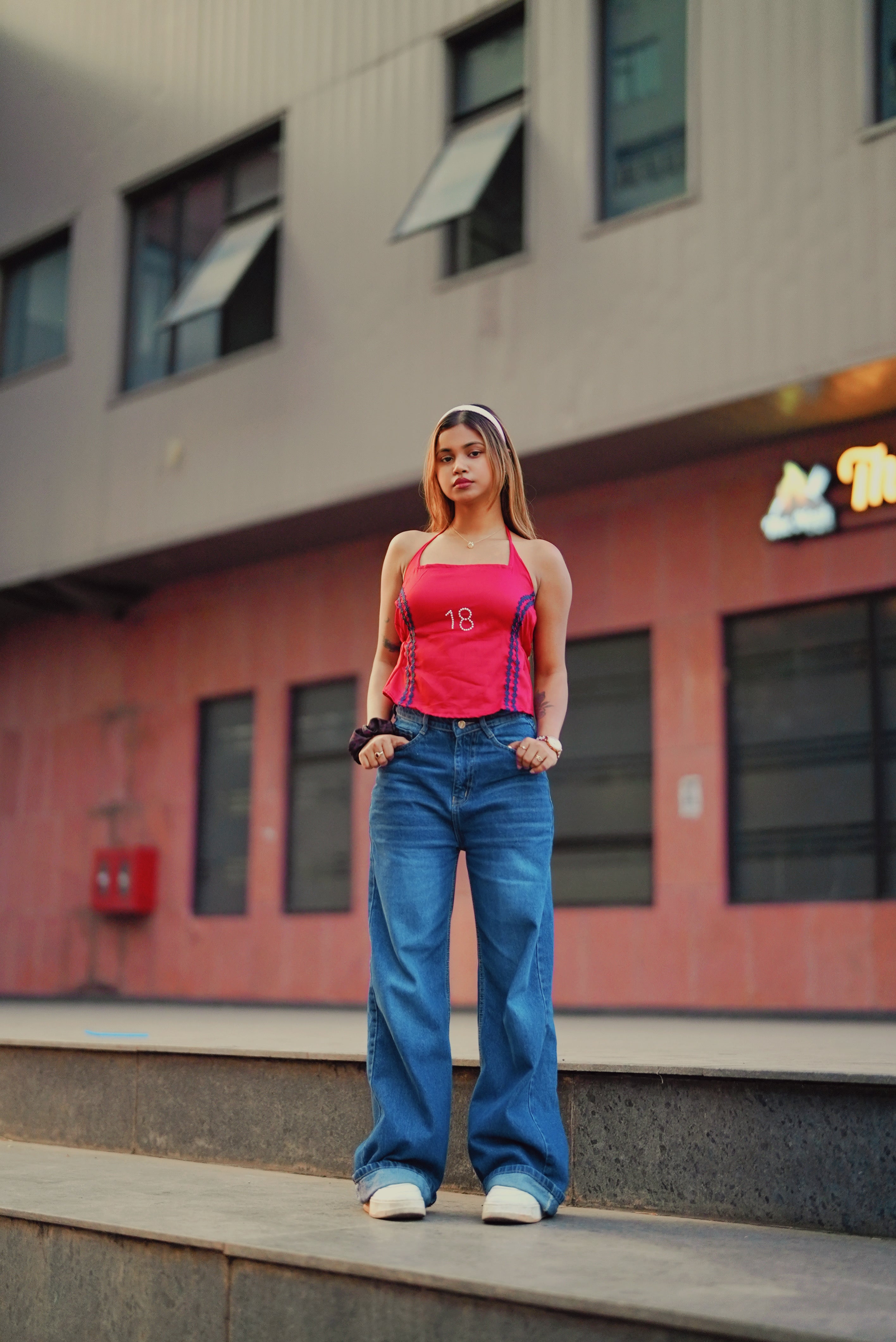 Red Street Cotton Crop Top ❤️
