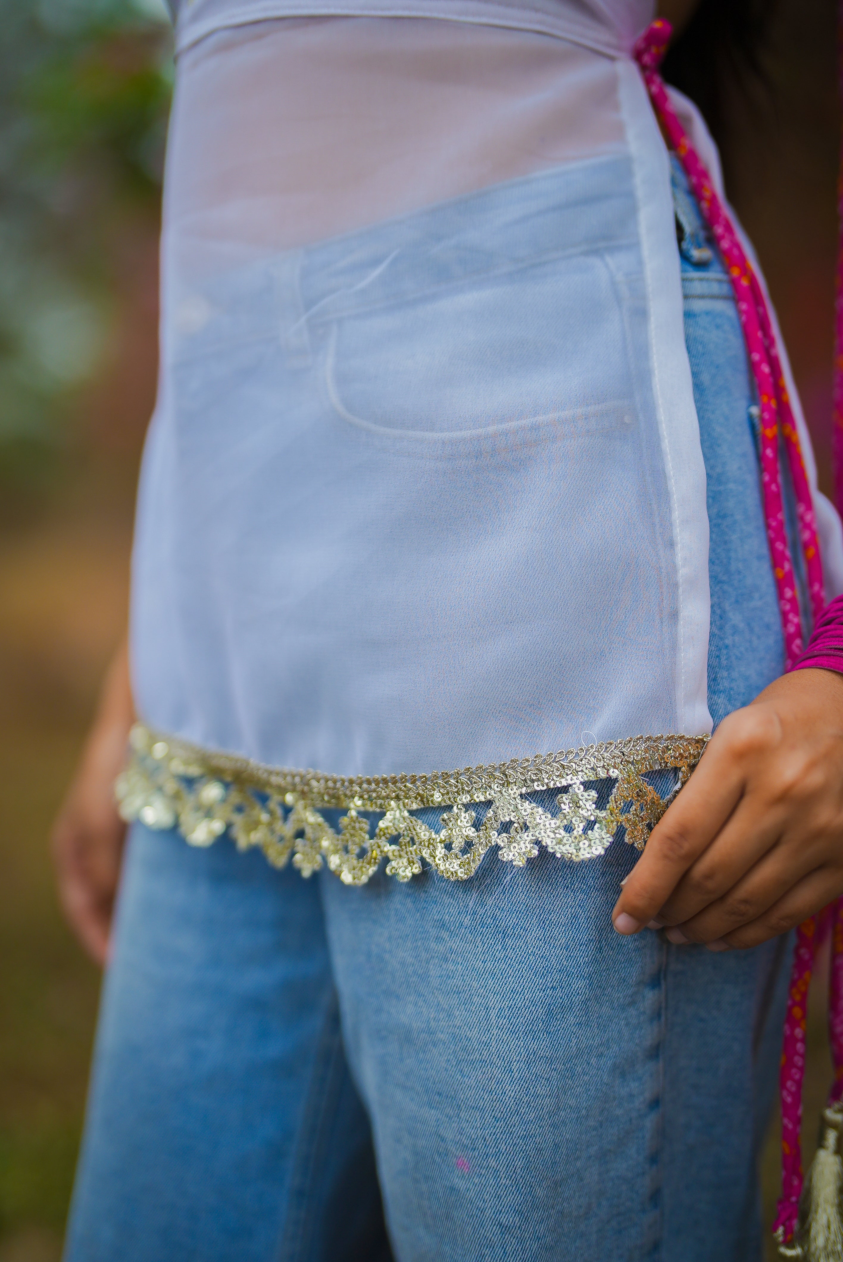 Gulabi Rangrez Kurti With Mini Dupatta