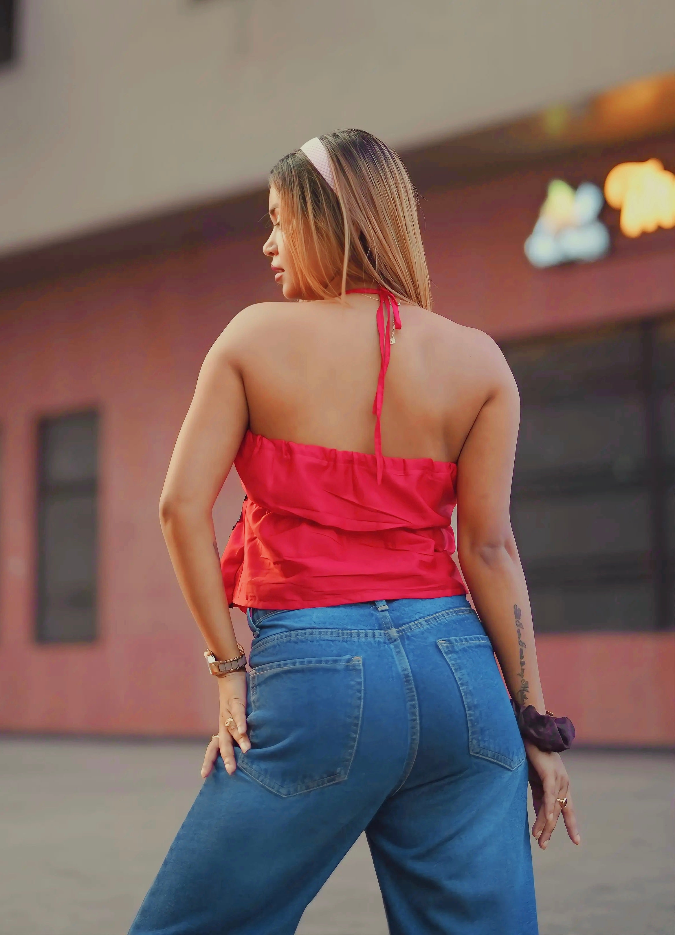 Red Street Cotton Crop Top ❤️