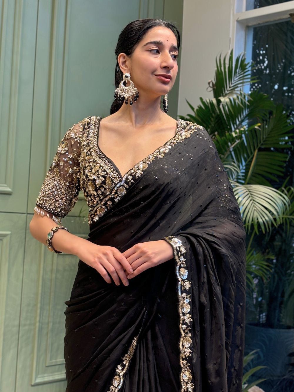 Premium Sequin Soft Rangoli Silk Saree