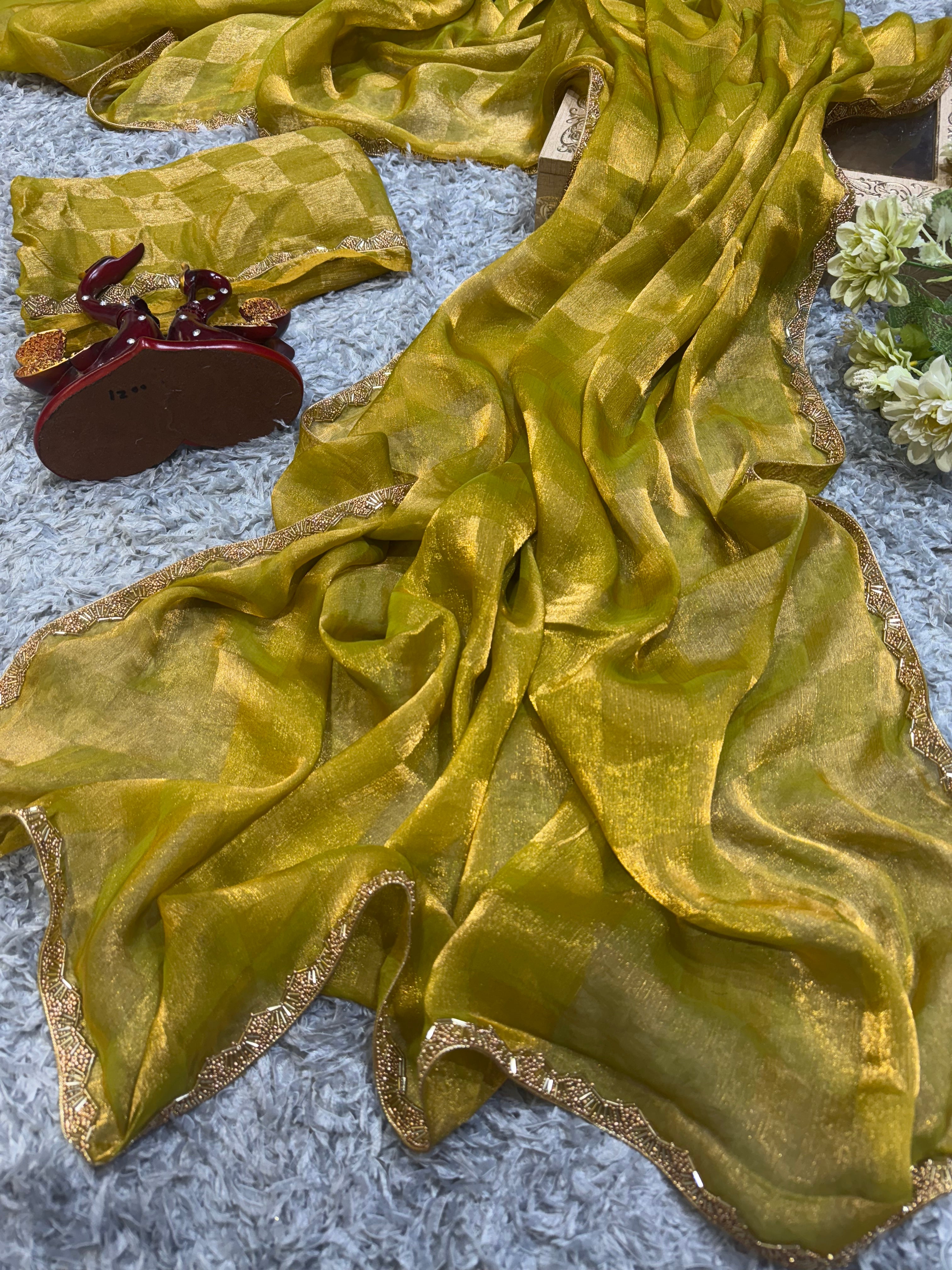 Super Trending Yellow Designer Saree
