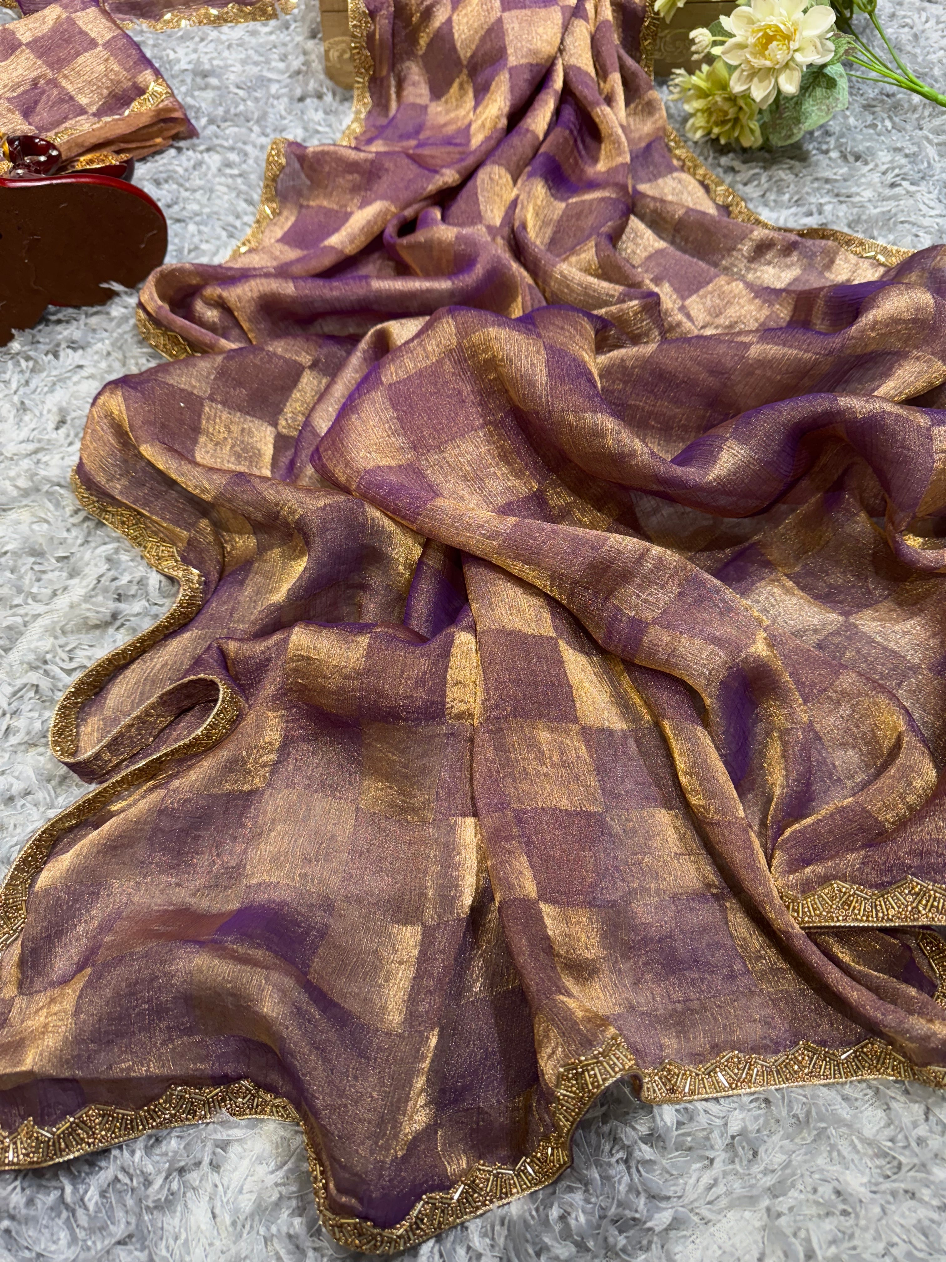 Super Trending Wine Designer Saree