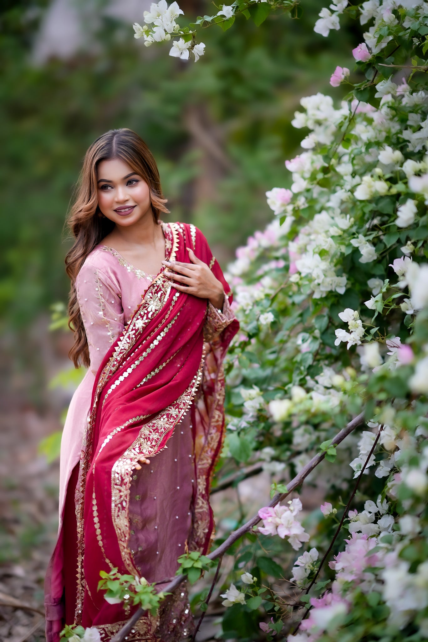 Beautiful Embroidery silk kurta palazzo sset