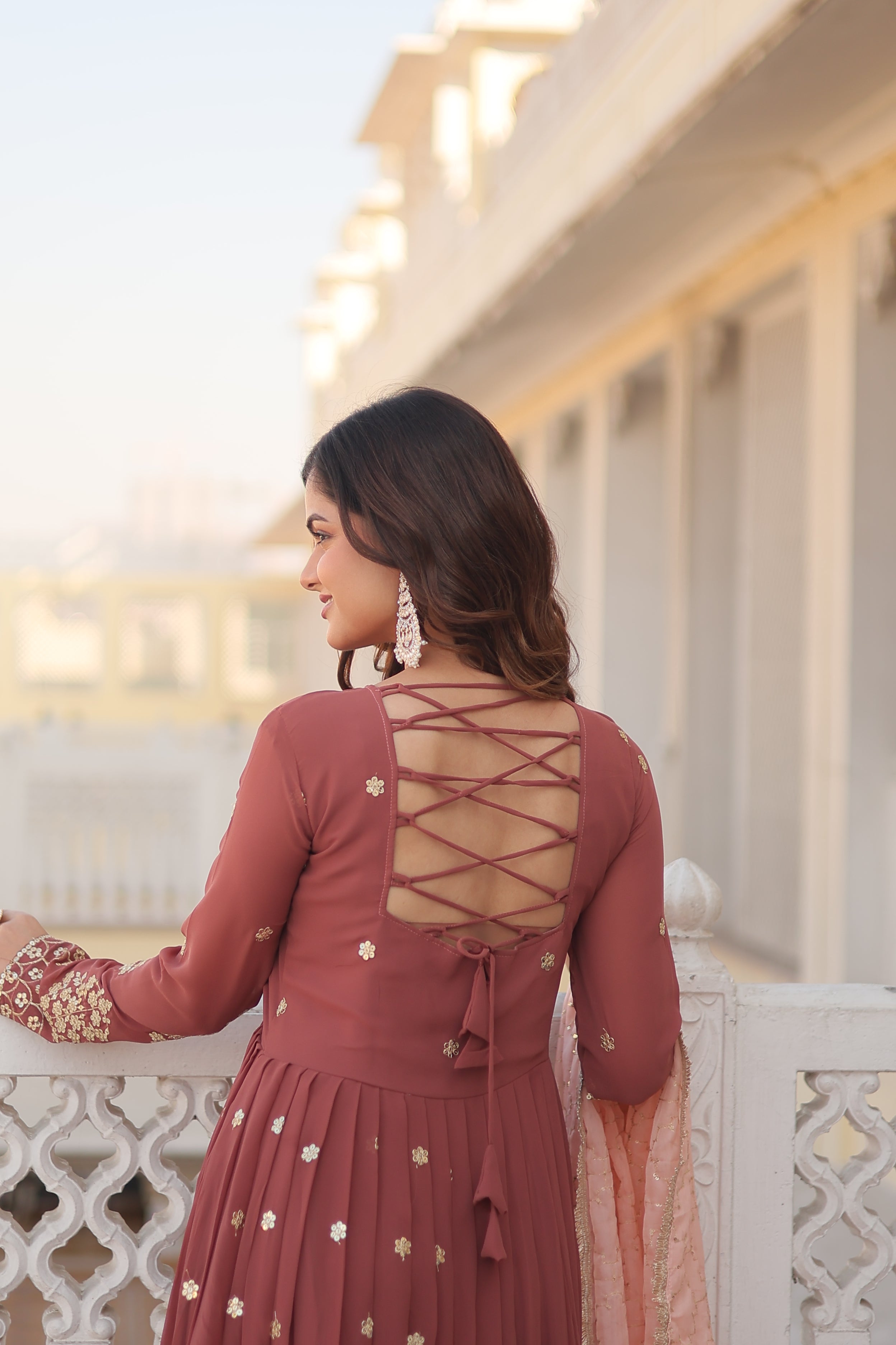 Premium Designer Zari Thread Gown
