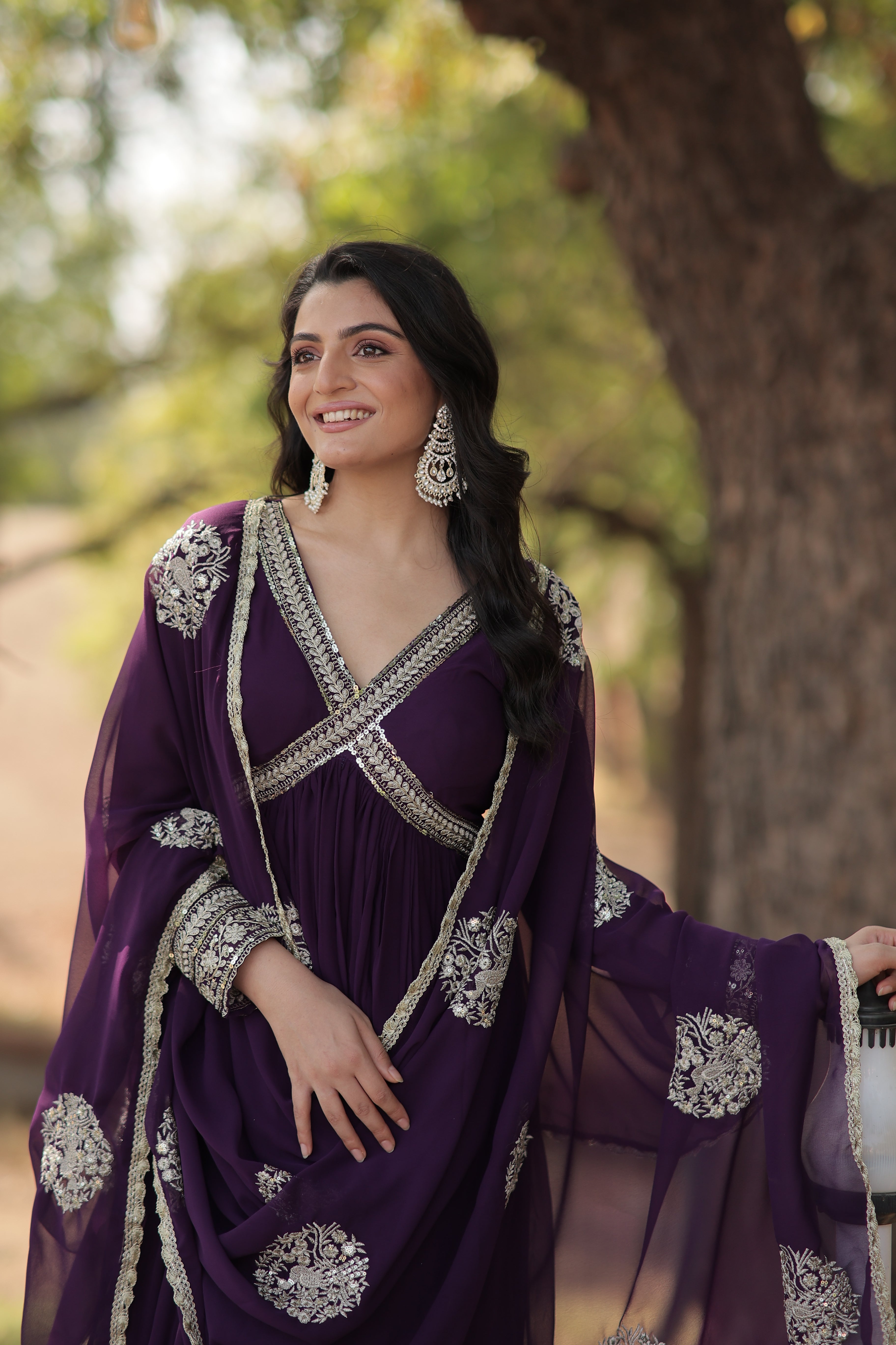Premium Alia Cut Gown With Dupatta Set