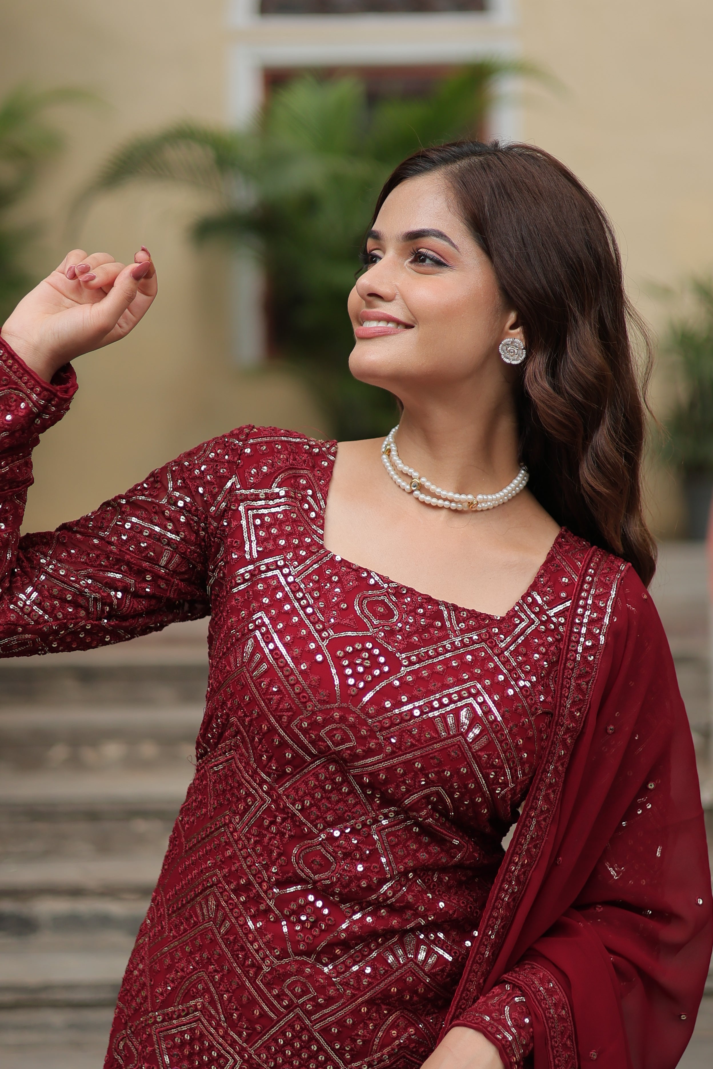 PREMIUM DESIGNER READYMADE TOP SHARARA DUPATTA SET