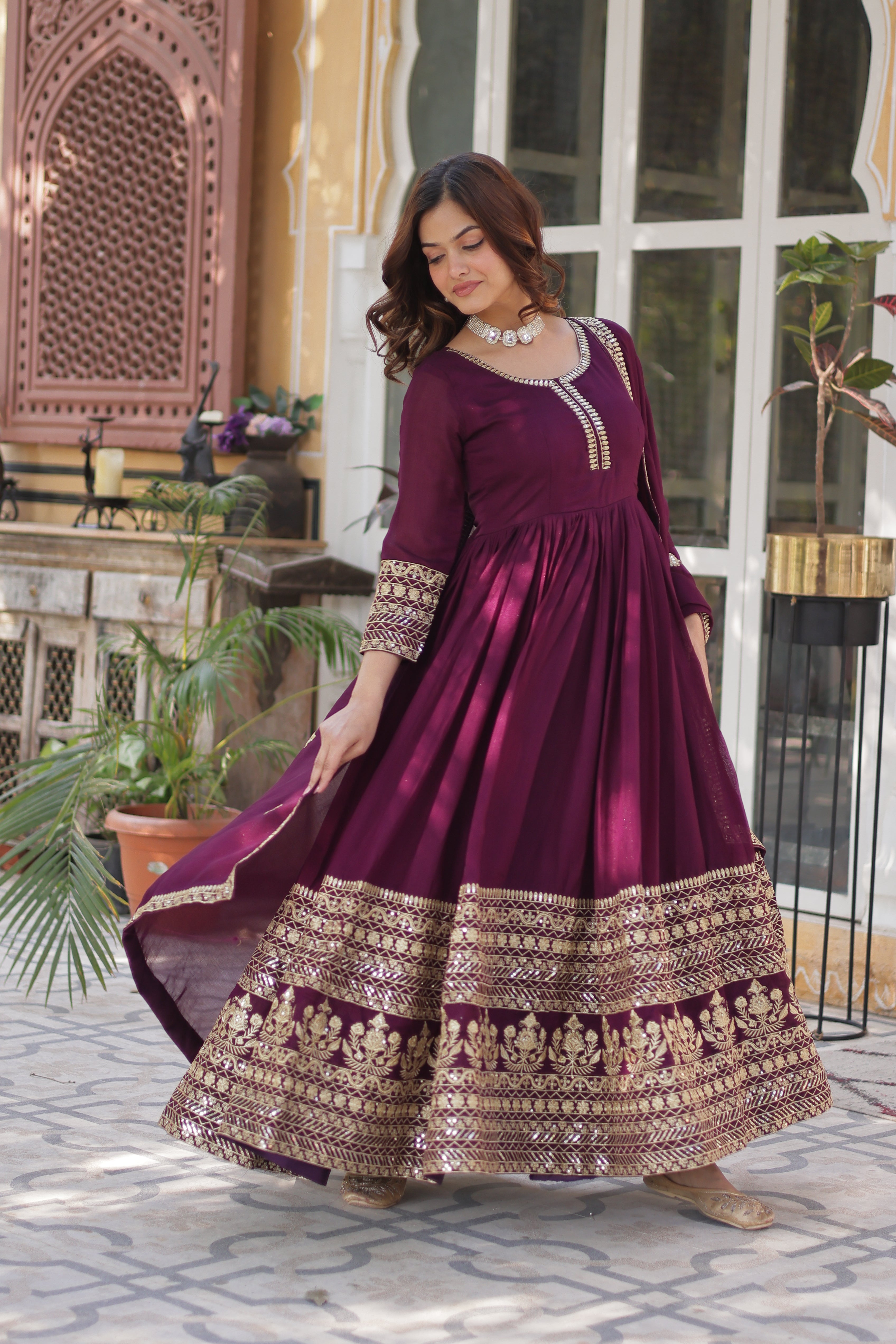 Royal Shimmer Rich Sequin Work Gown