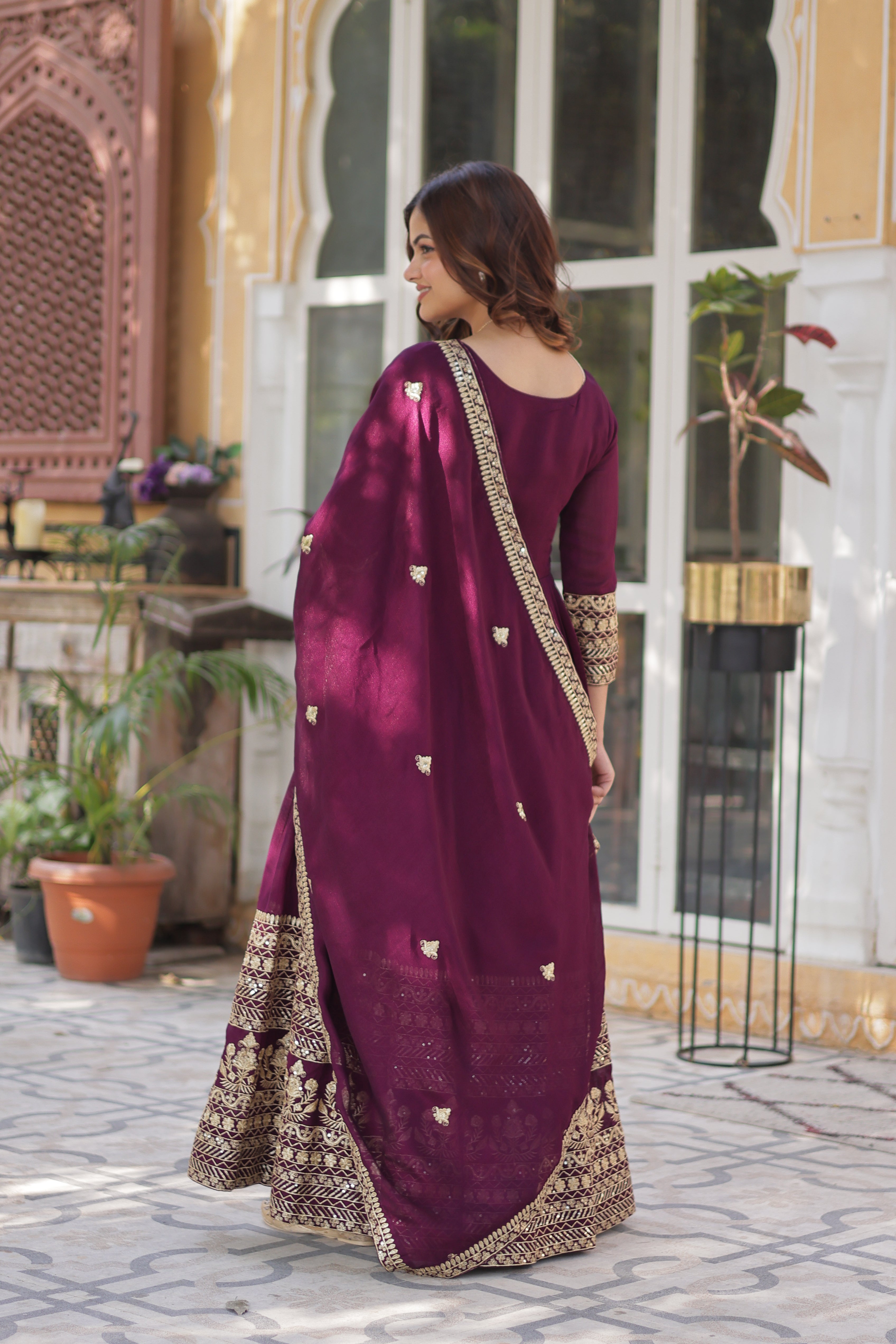 Royal Shimmer Rich Sequin Work Gown