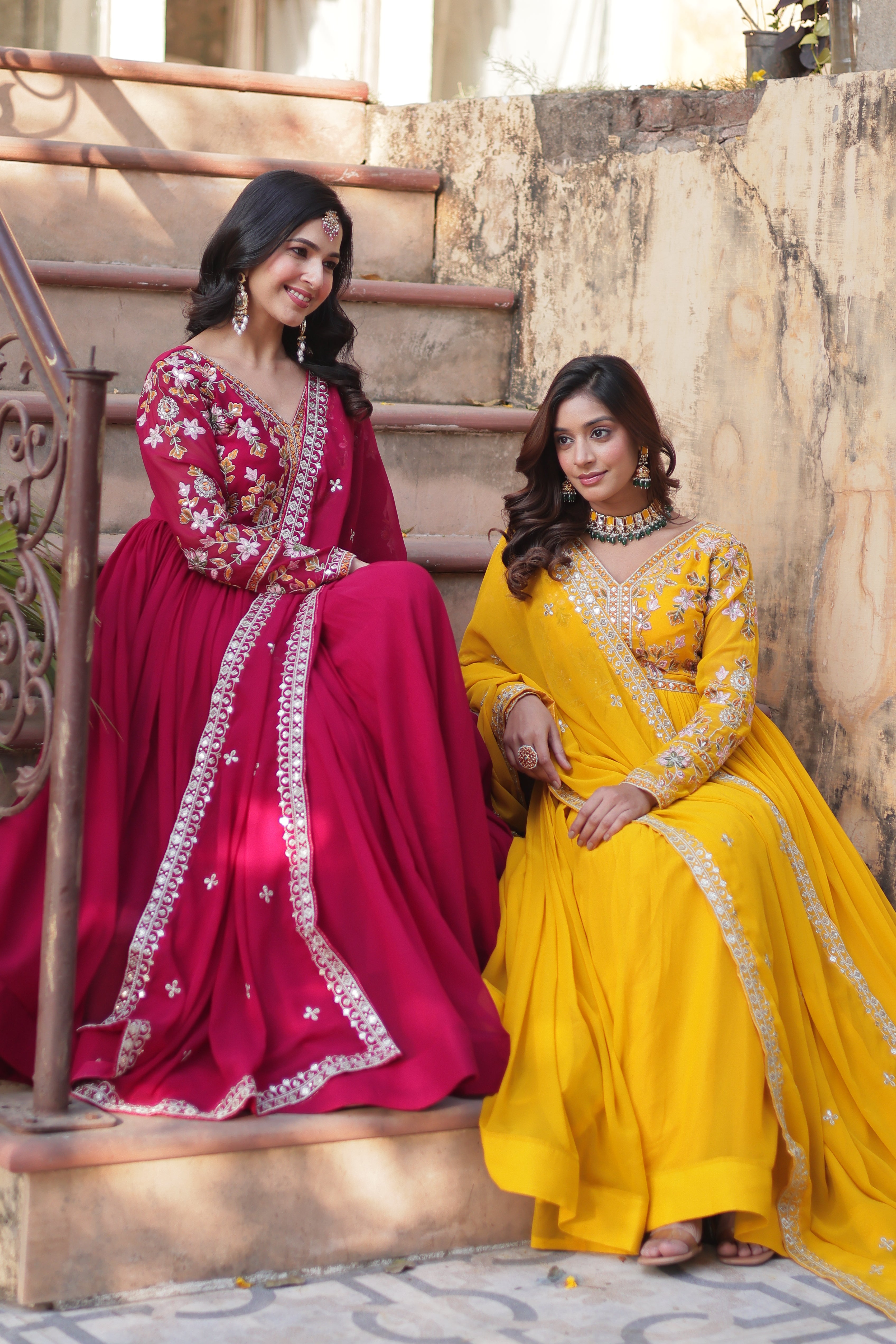 Premium Designer Readymade Flare Gown With Dupatta