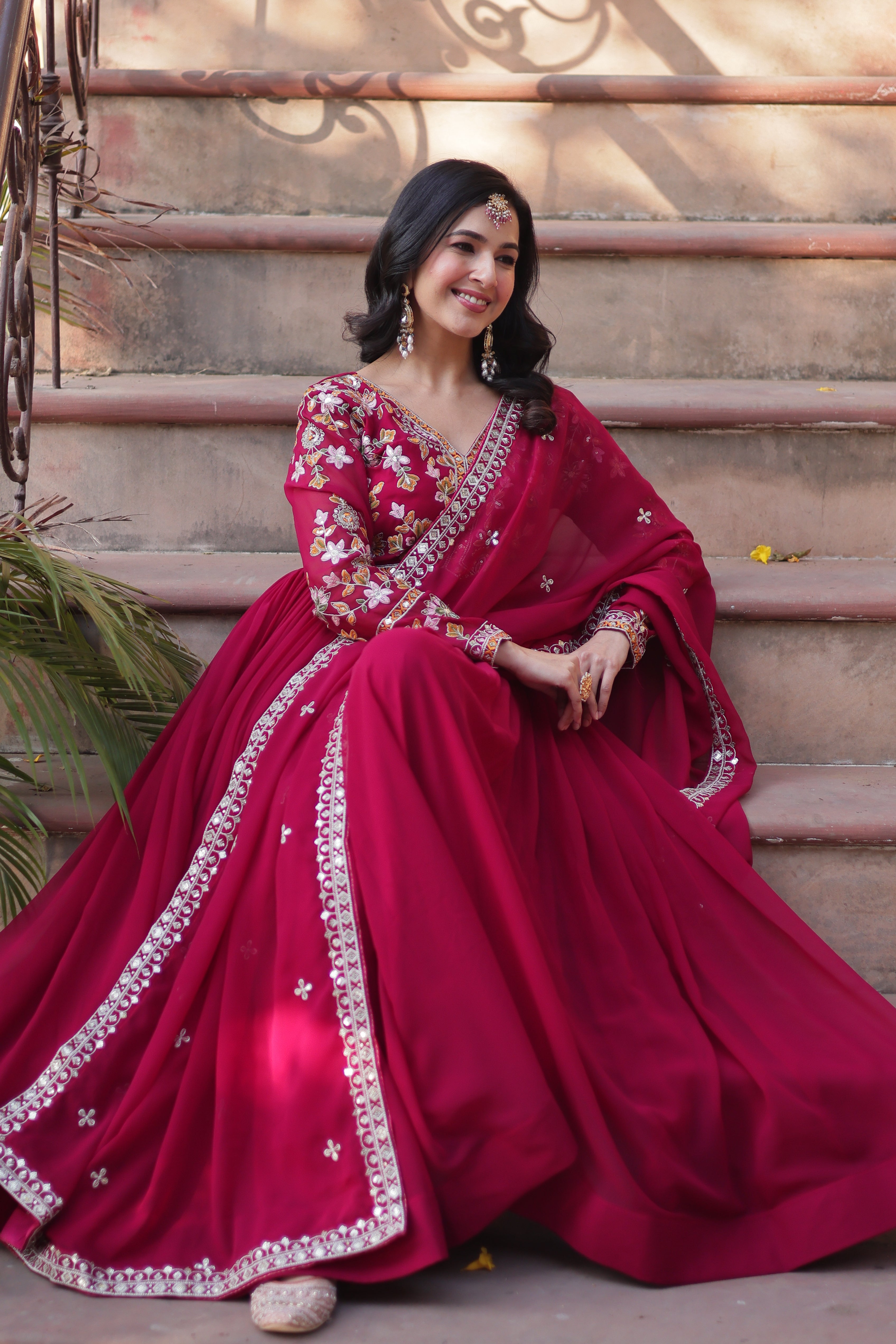 Premium Designer Readymade Flare Gown With Dupatta