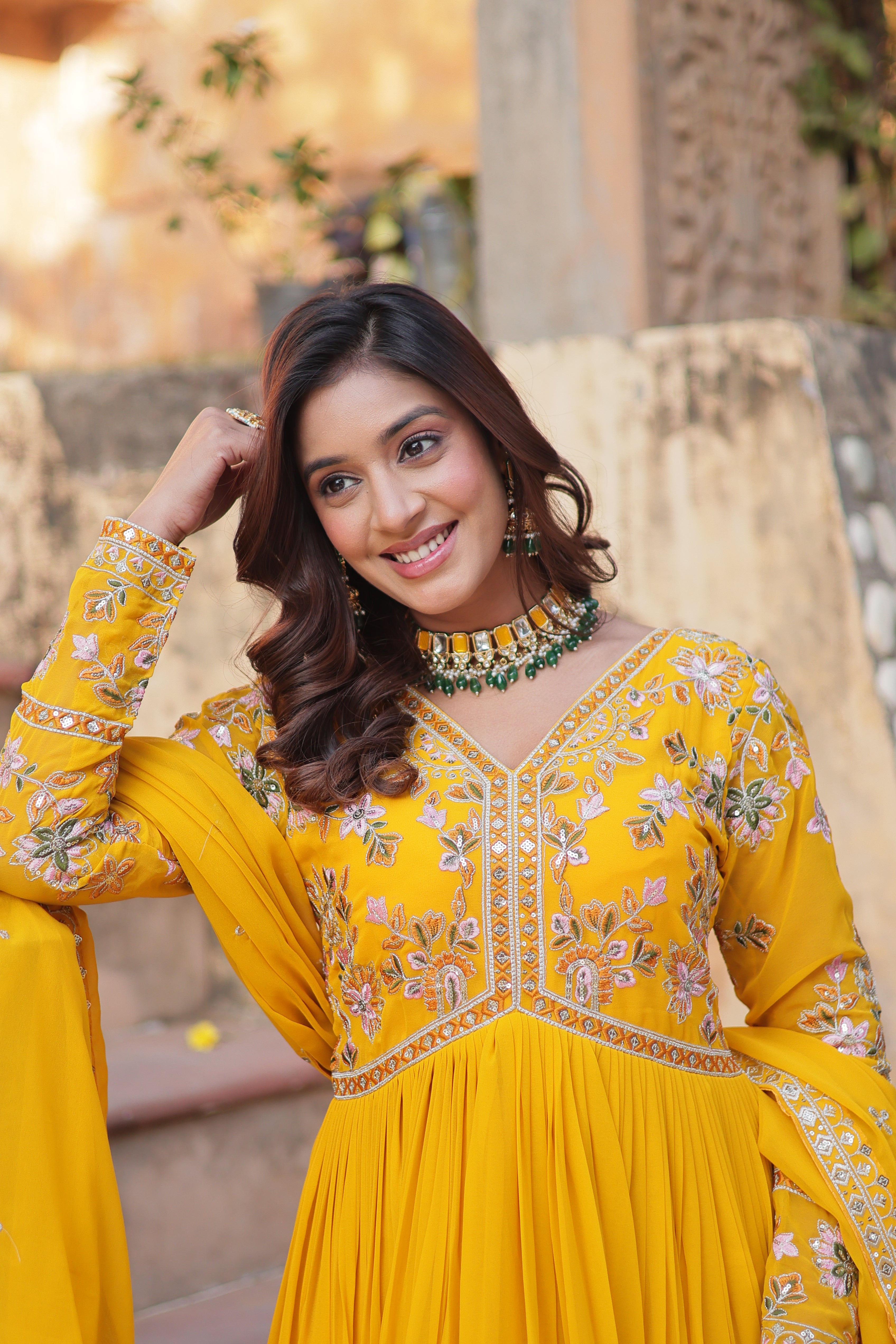 Premium Designer Readymade Flare Gown With Dupatta