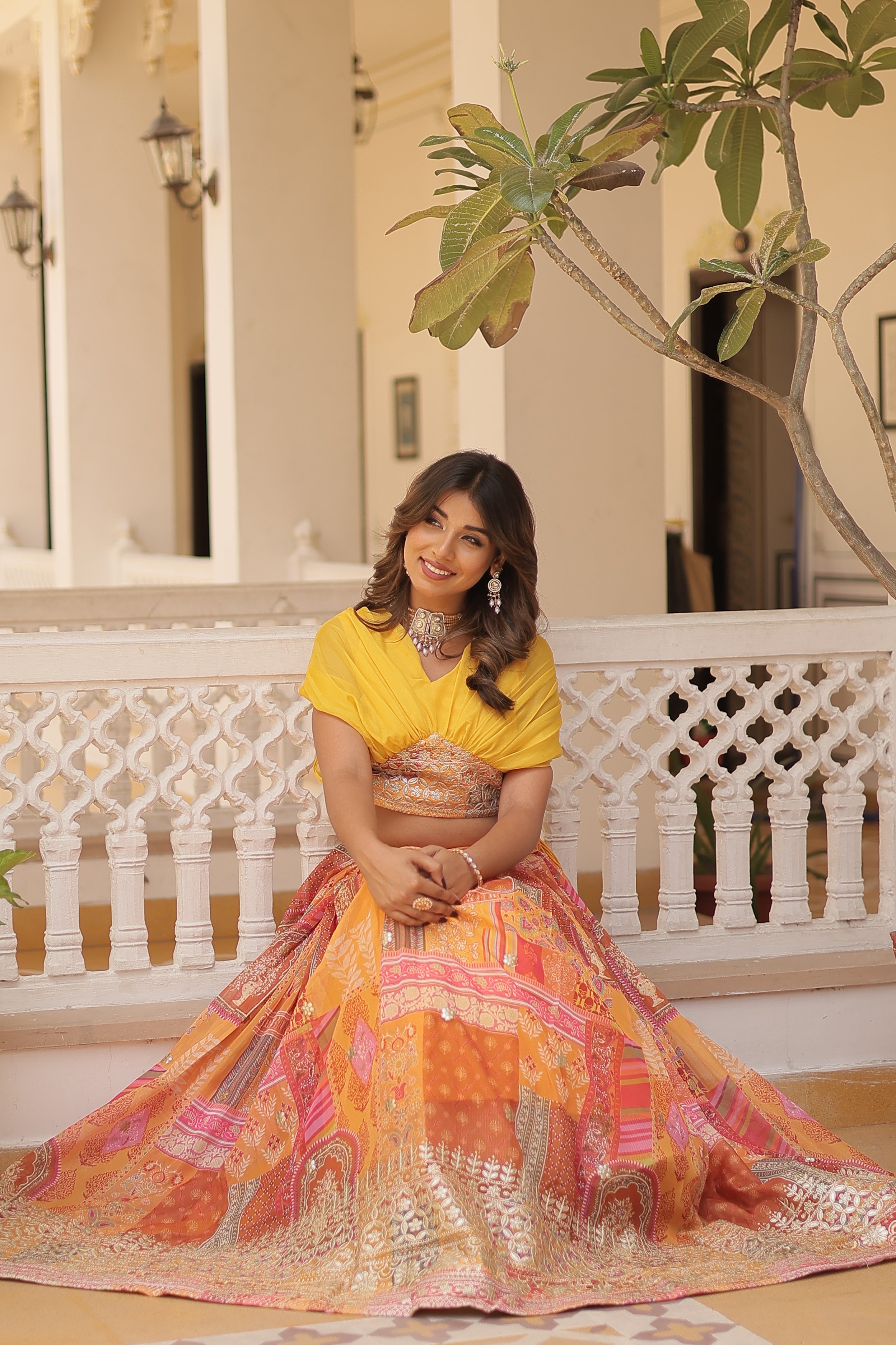 Beautiful Foil Printed Lehenga With Embroidery Work