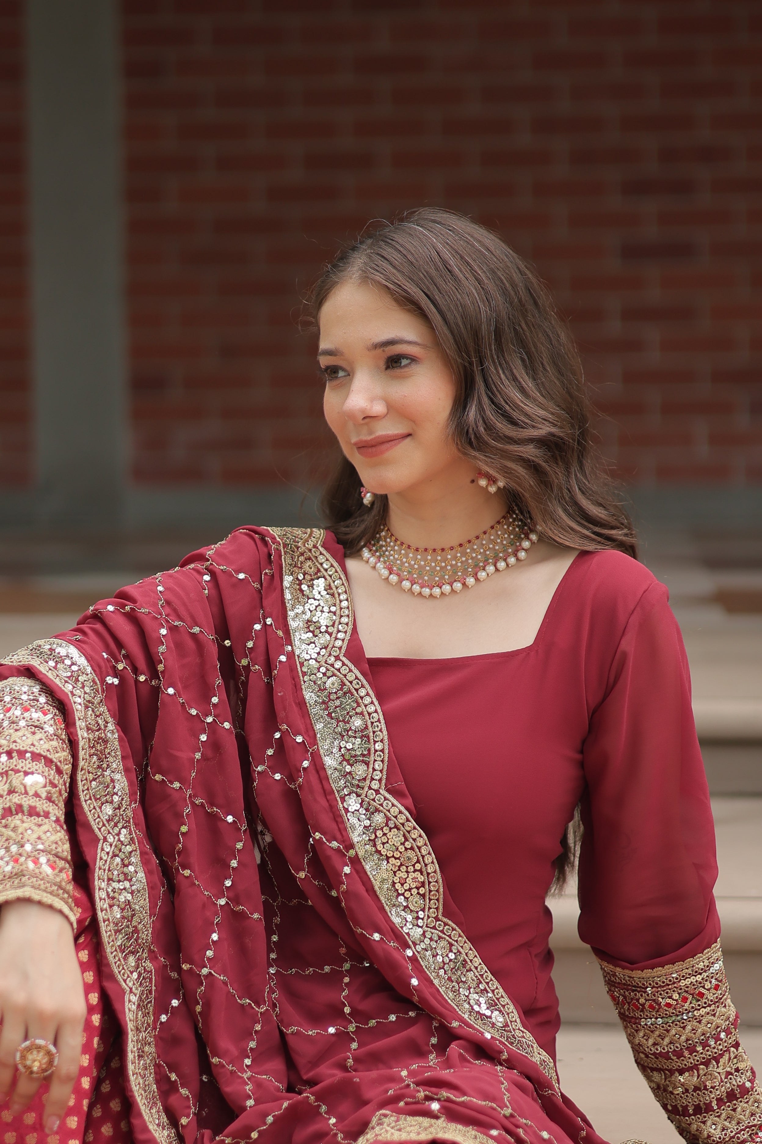 Women's Designer Kurta Sharara With Dupatta Sets