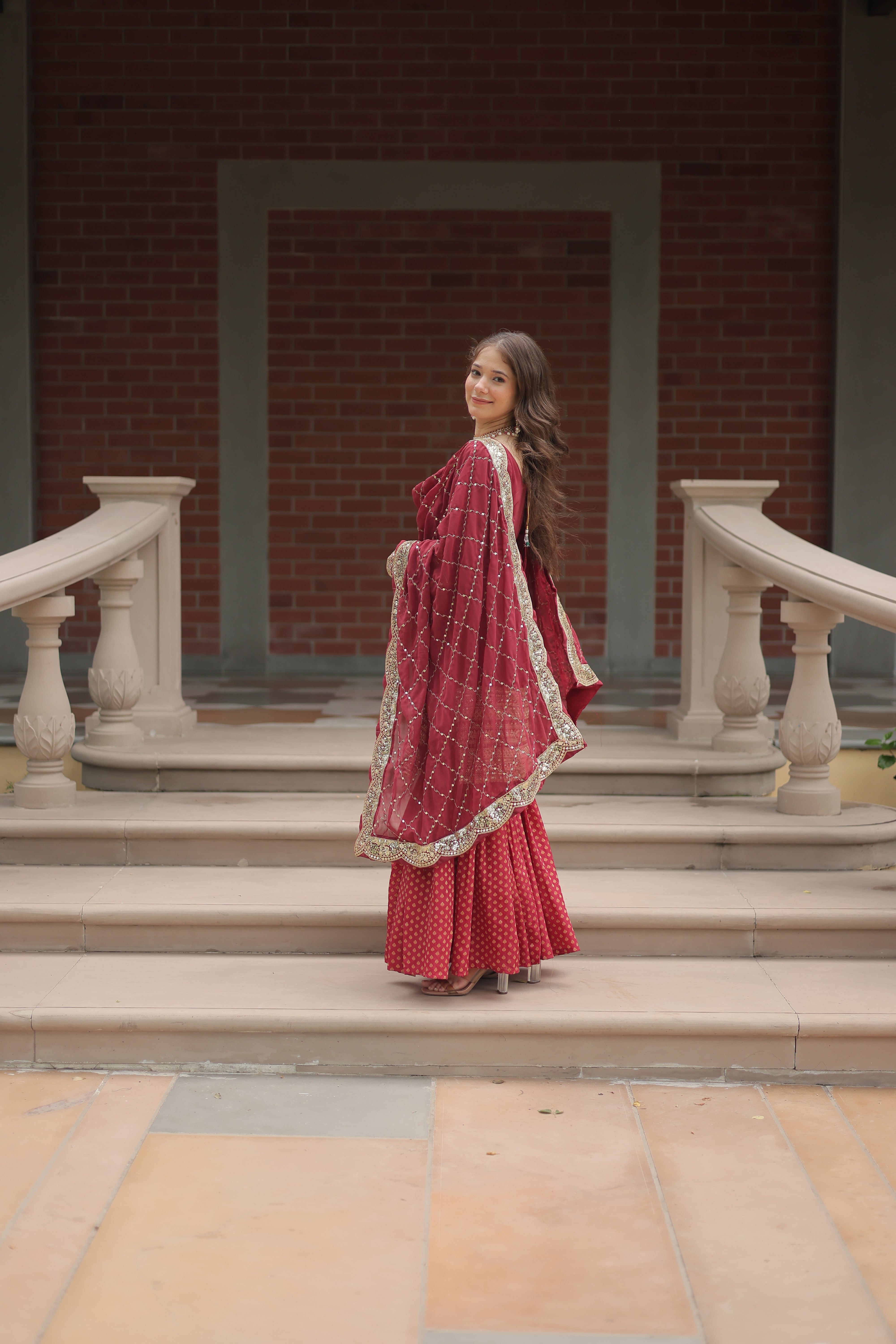 Women's Designer Kurta Sharara With Dupatta Sets