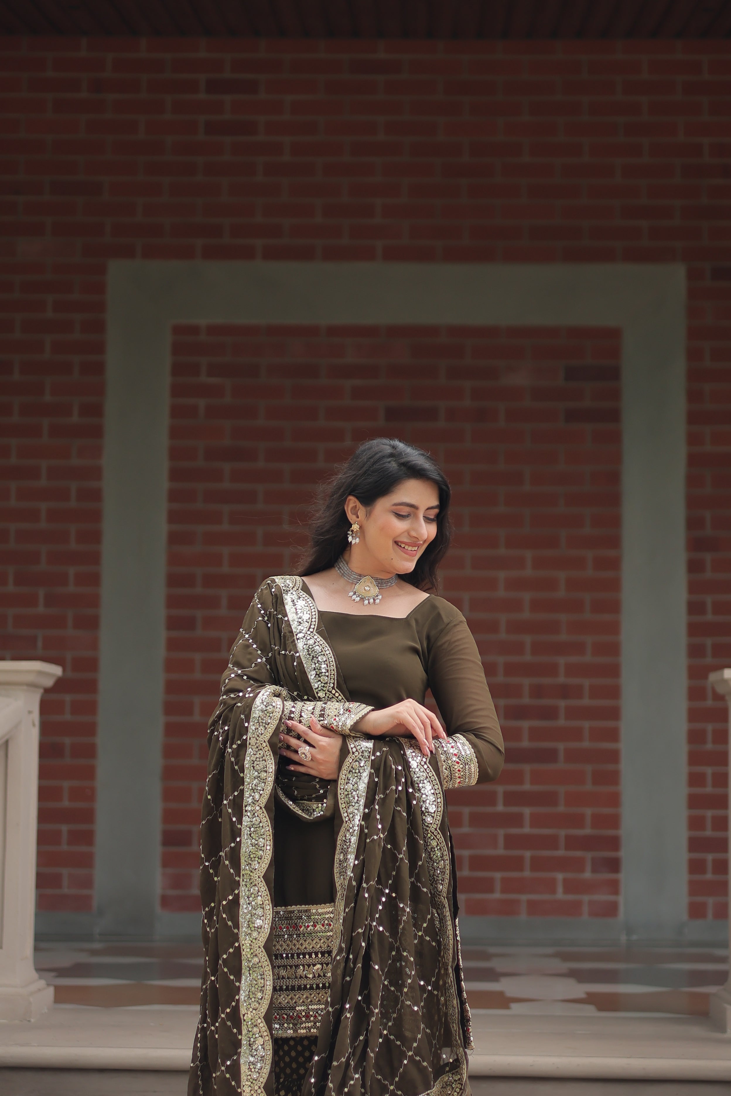 Women's Designer Kurta Sharara With Dupatta Sets