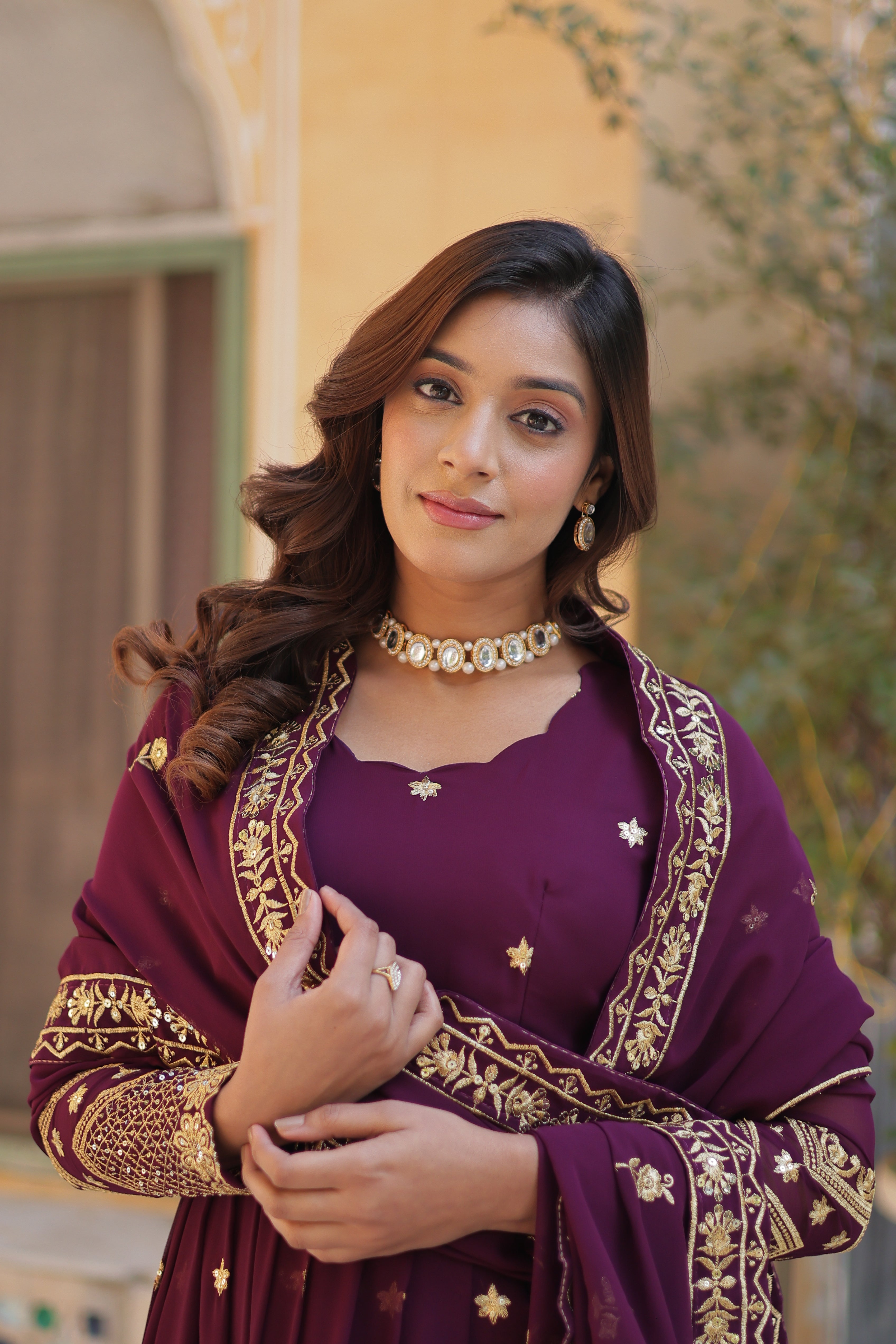 Readymade Georgette Gown With Dupatta sets