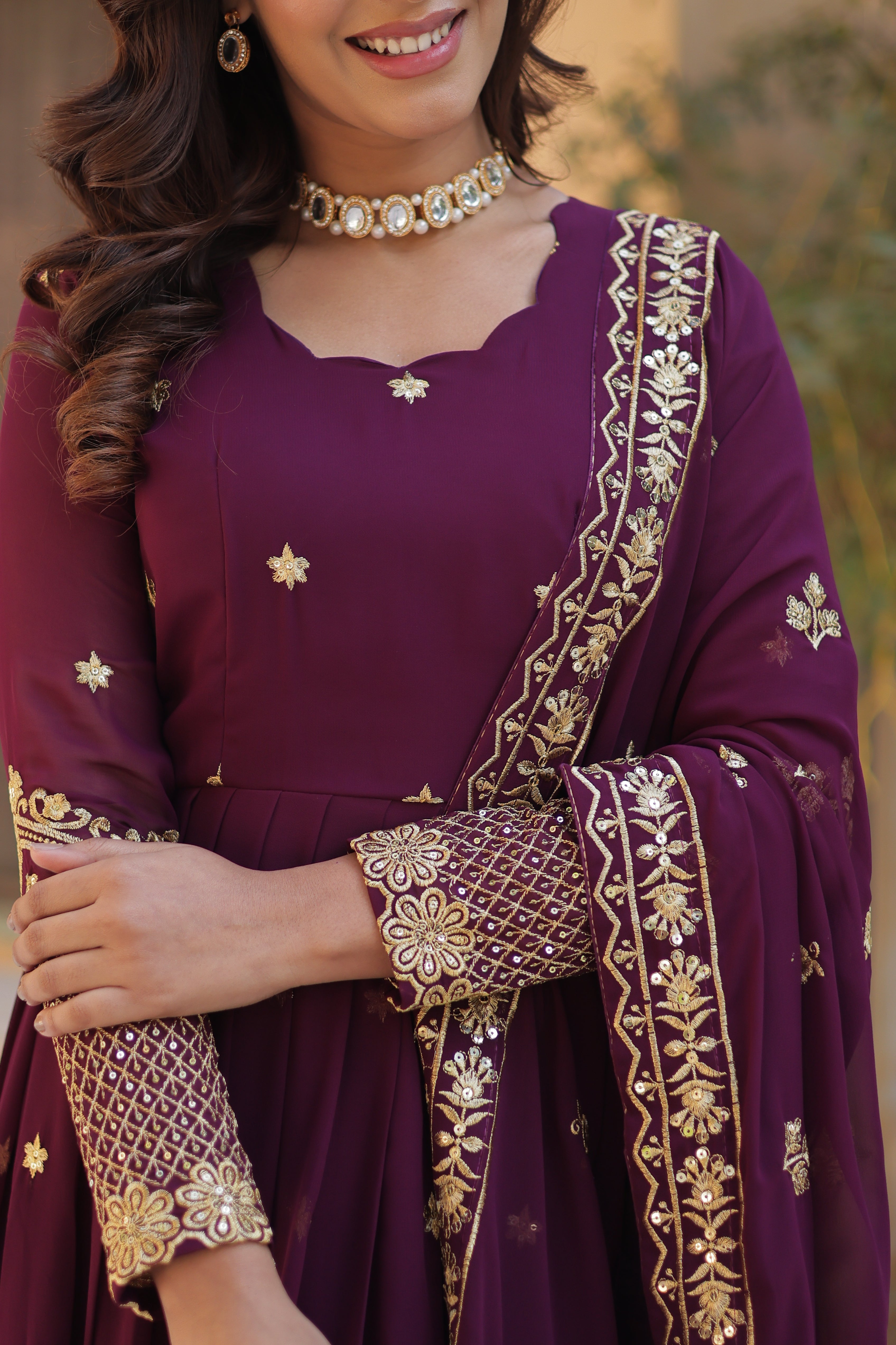 Readymade Georgette Gown With Dupatta sets