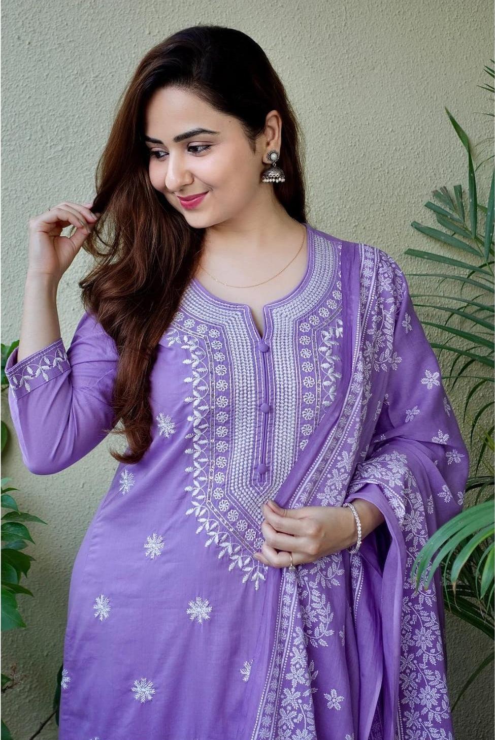 Women Pure Cotton Kurta Pant Dupatta Set