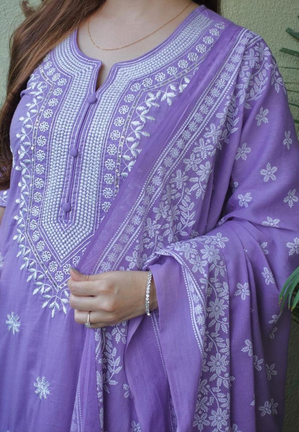 Women Pure Cotton Kurta Pant Dupatta Set