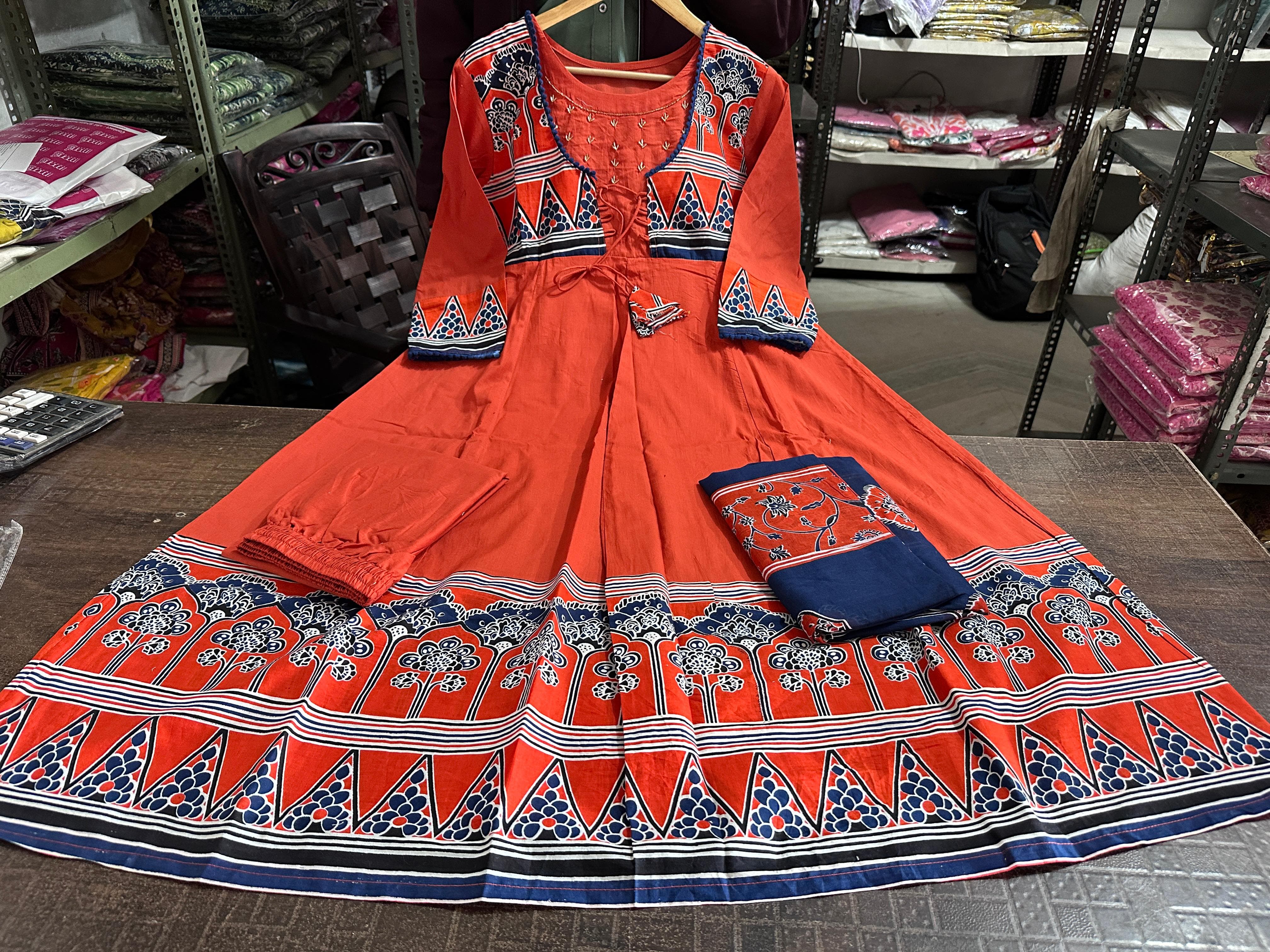 Timeless Charm Rust Anarkali Set