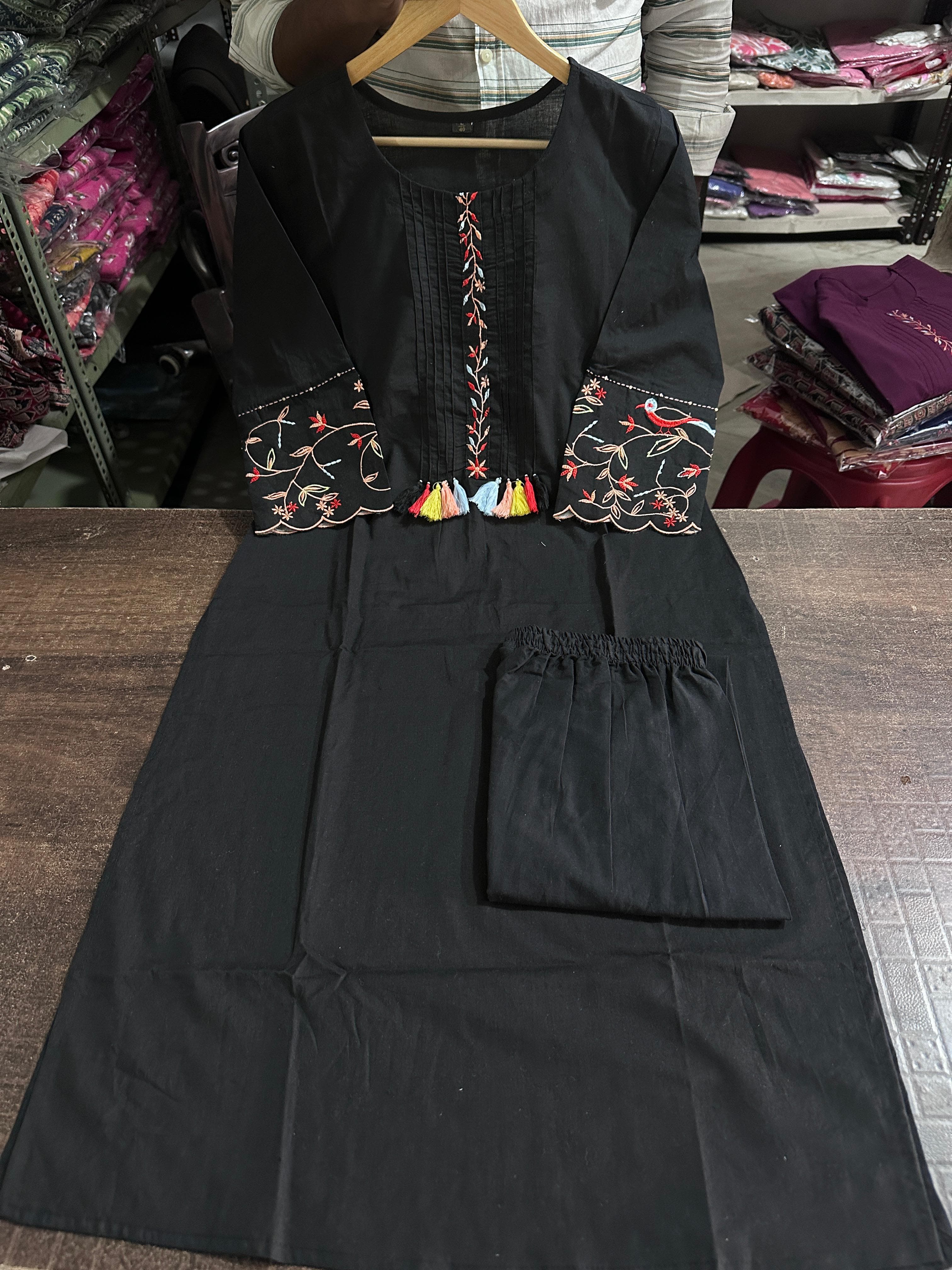 Embroidery Kurta set, cotton kurta set, Muktanshh