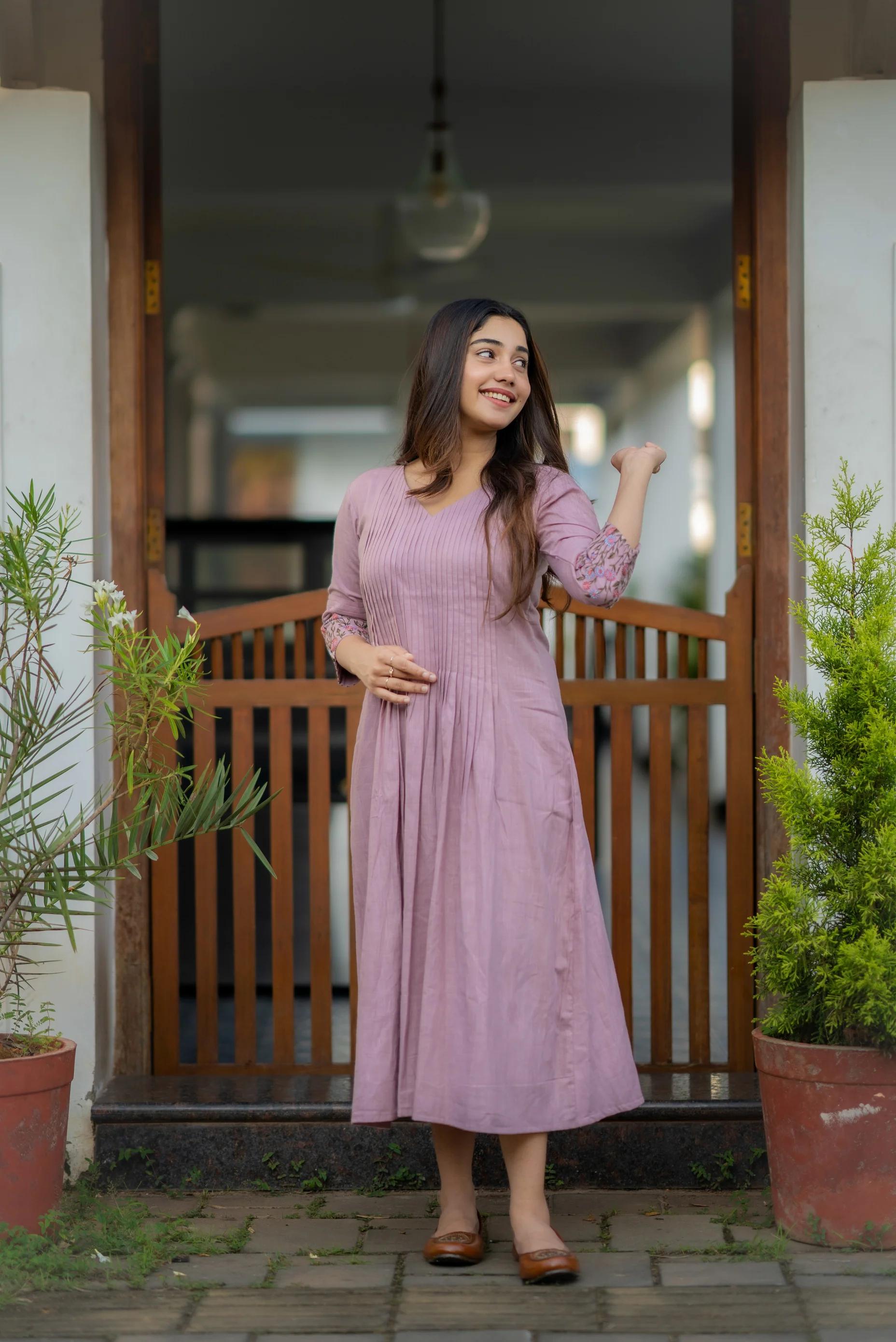 Pure Cotton Stitched Flared A-line Gown kurta
