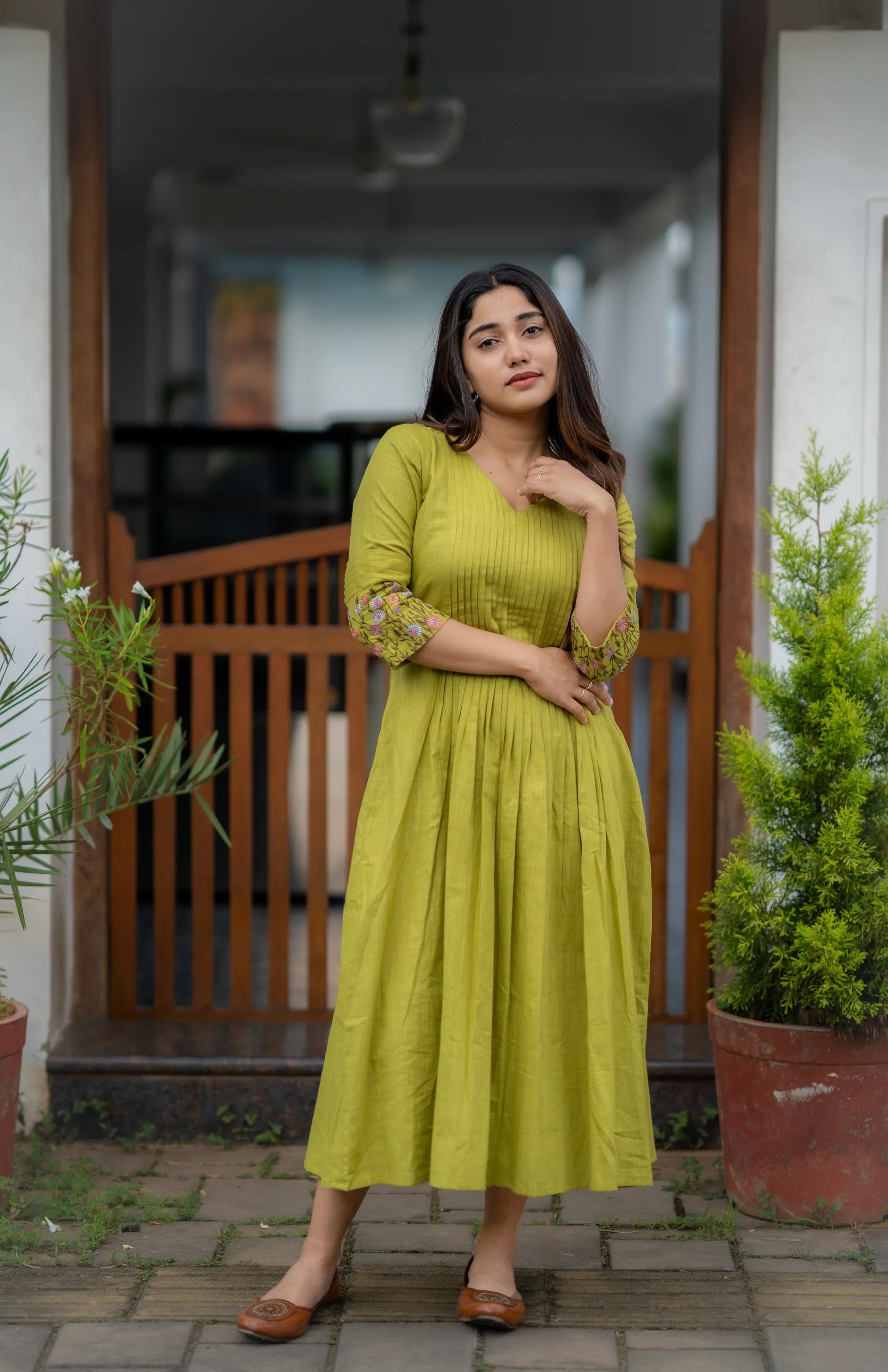Pure Cotton Stitched Flared A-line Gown kurta