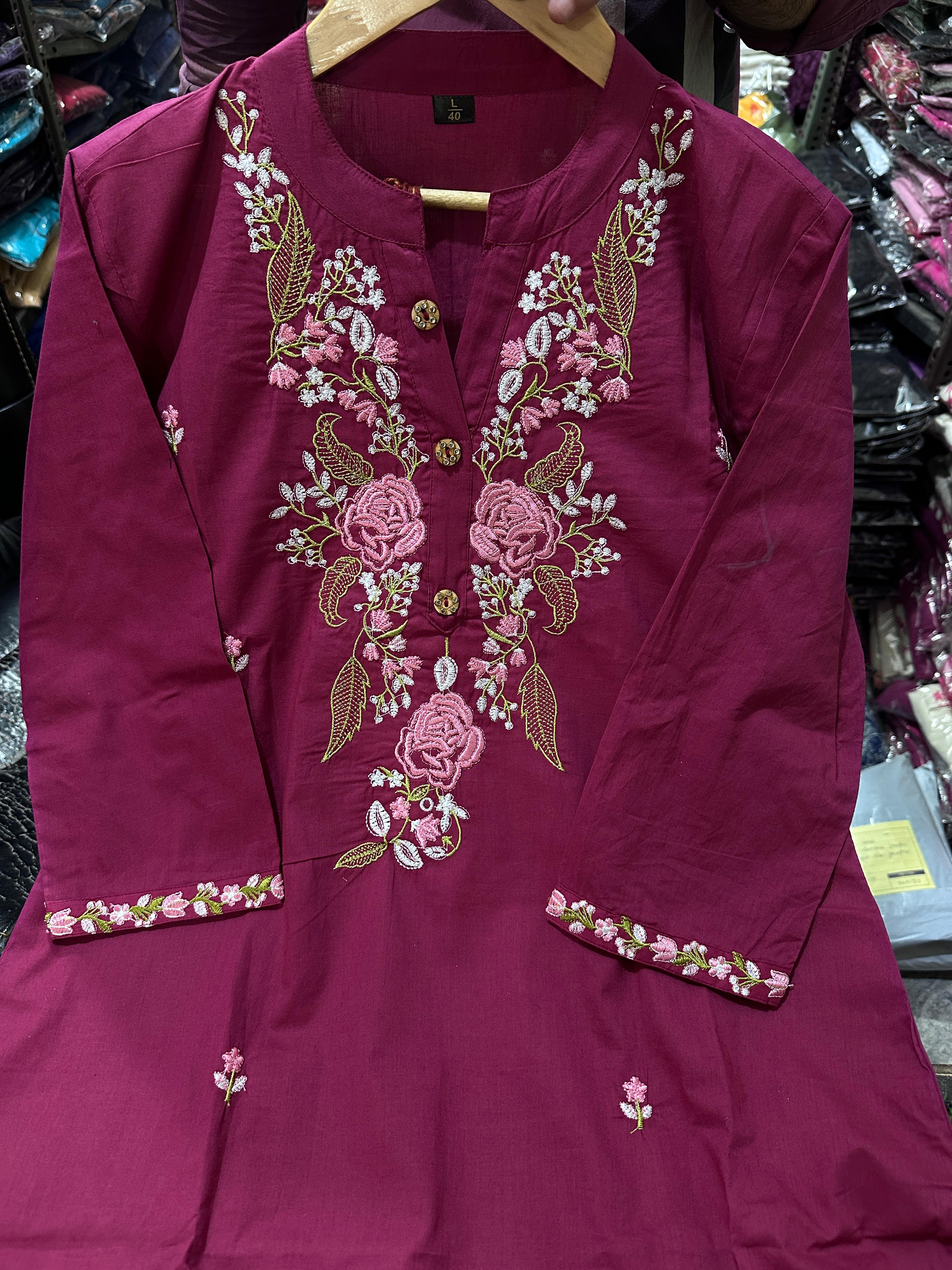 Beautiful Pure Cotton Embroidery Suit Set