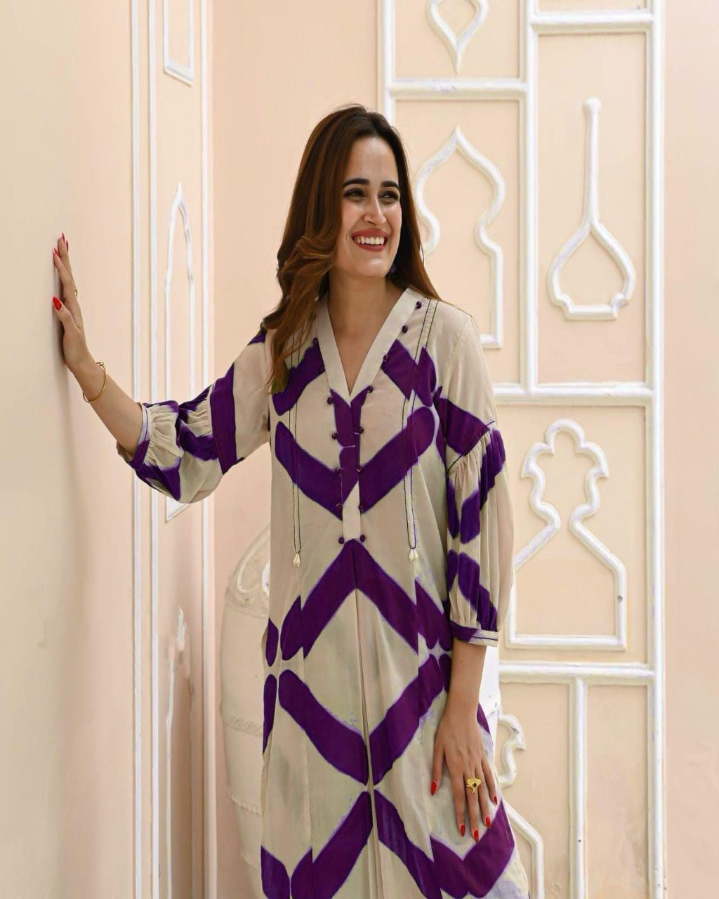 Beautiful Purple Cotton Kurta Pant Set
