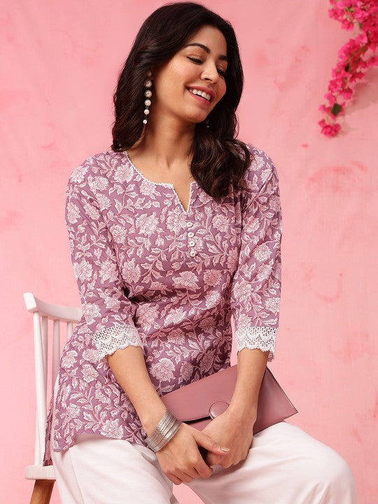 Women printed rayon top