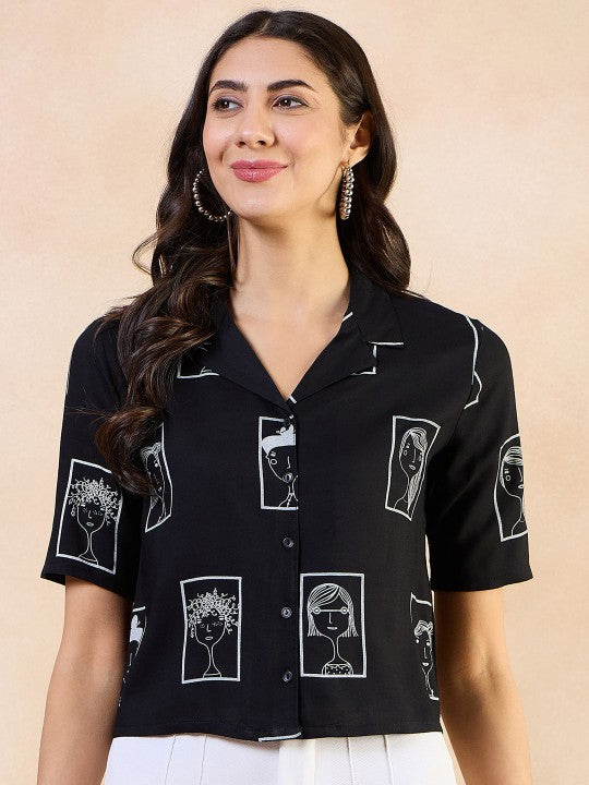 Casual Regular Rayon Solid Women Black Top
