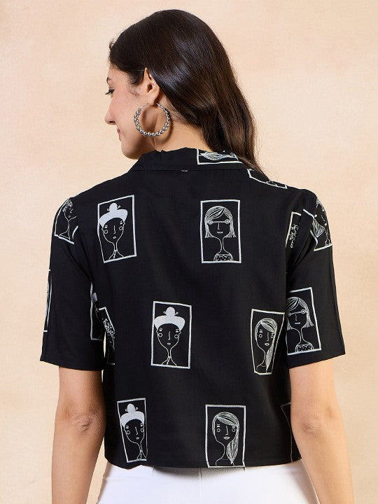 Casual Regular Rayon Solid Women Black Top