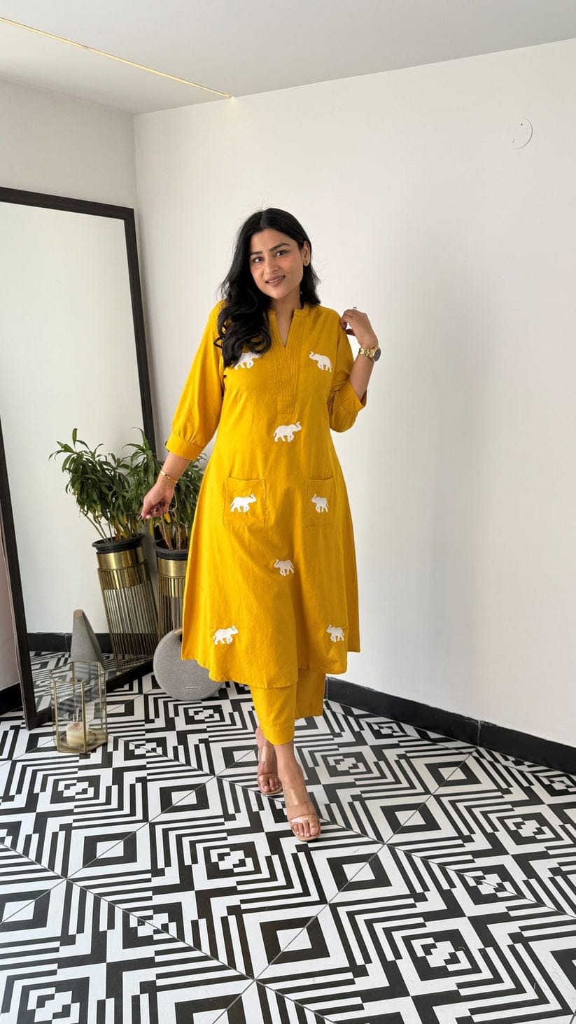 Cotton kurta pant set for women