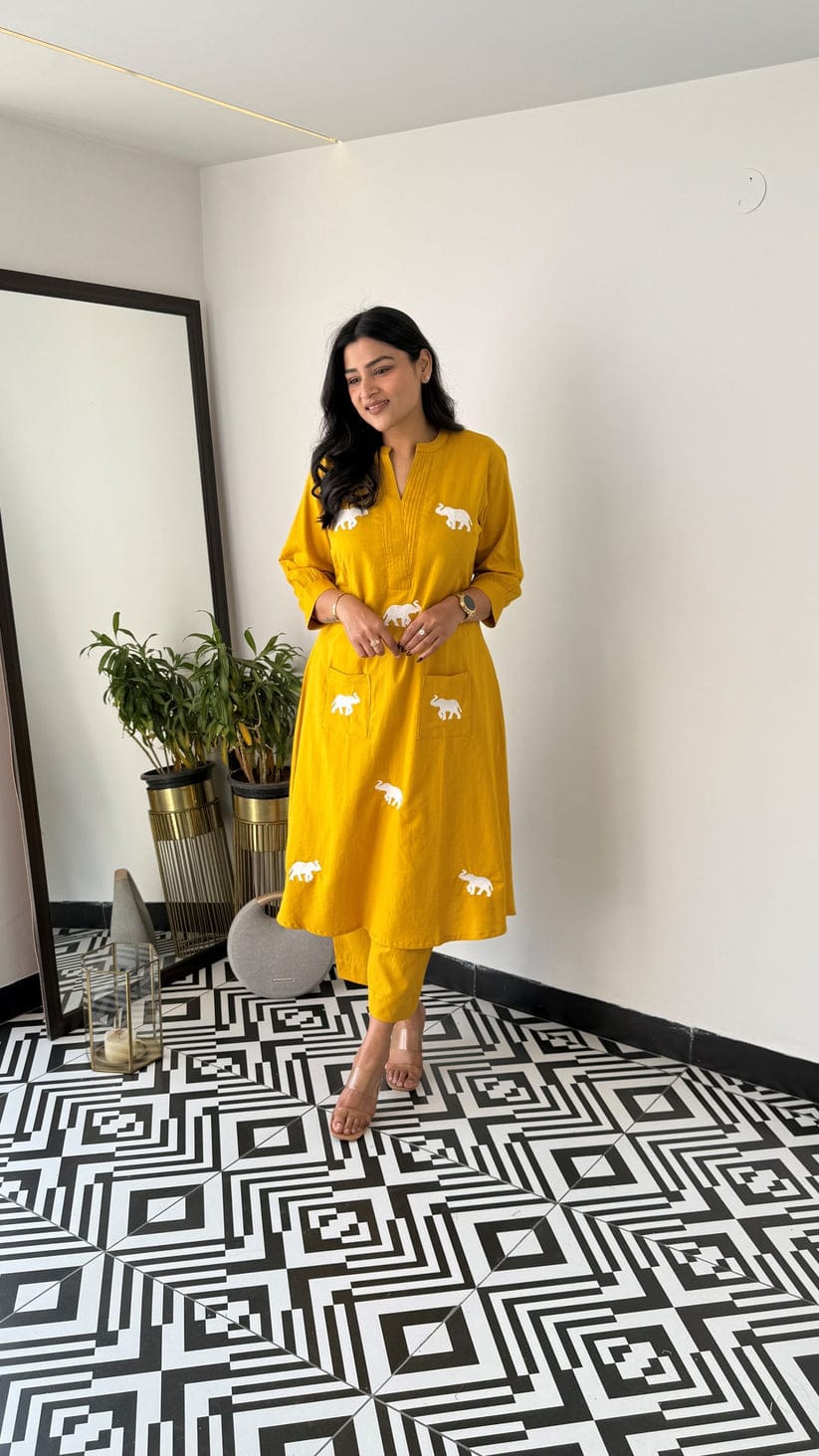 Cotton kurta pant set for women