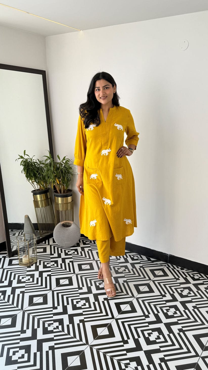Cotton kurta pant set for women