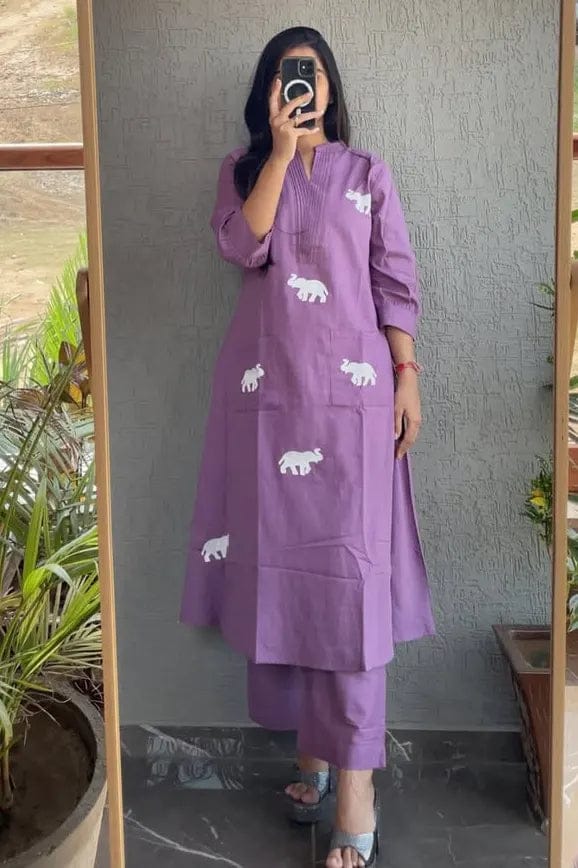 Cotton kurta pant set for women