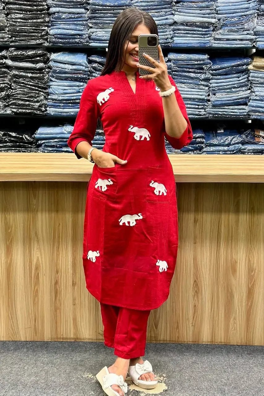 Cotton kurta pant set for women