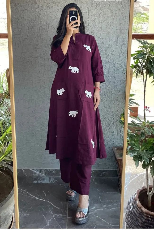 Cotton kurta pant set for women