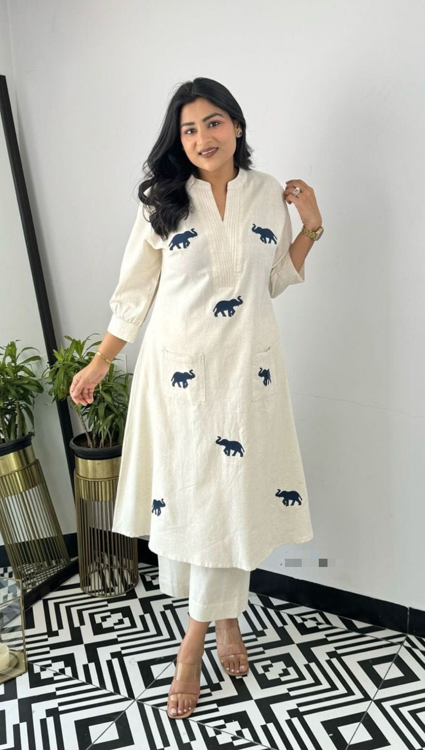 Cotton kurta pant set for women