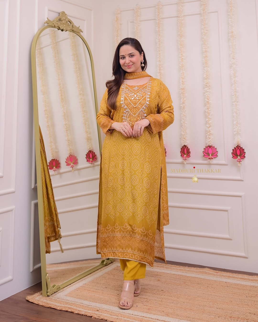 Most Graceful Pure Muslin Yellow Embroidered Suit Set