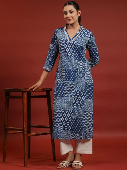 Women Printed Rayon Straight Kurta