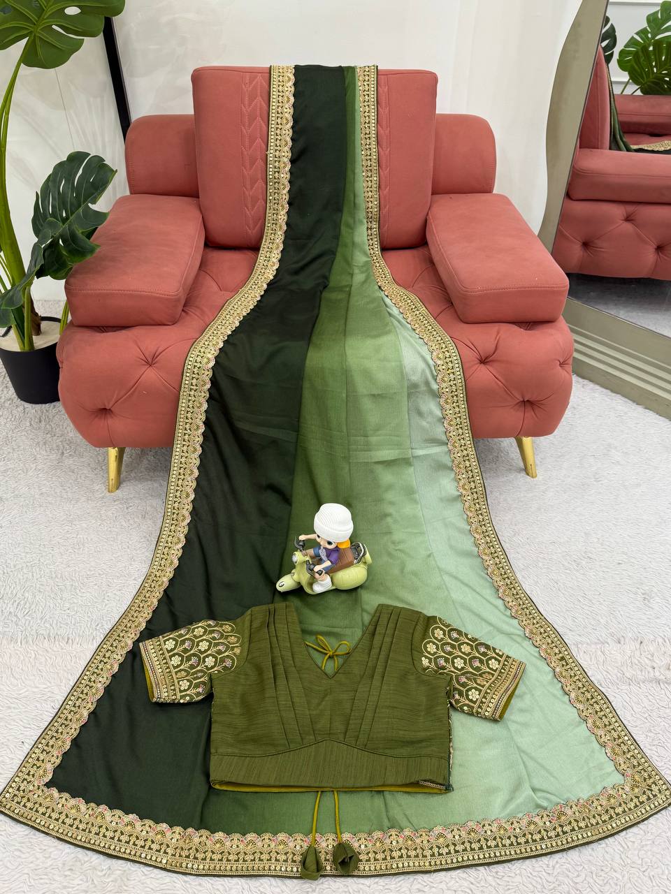 Pure Elegant Sequence Work Saree