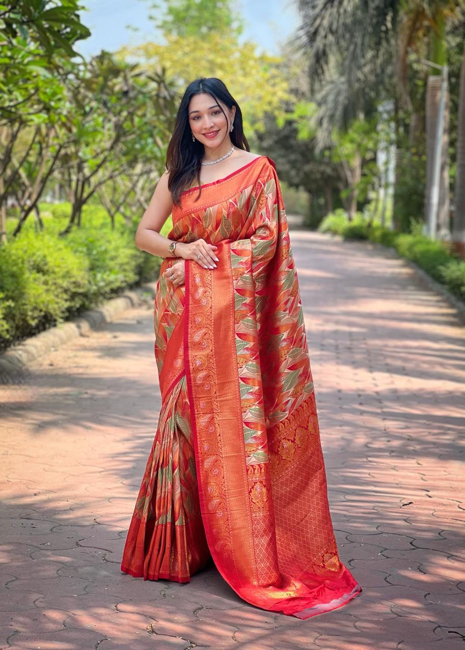 Traditional Kanchipattu Silk Saree with Zari