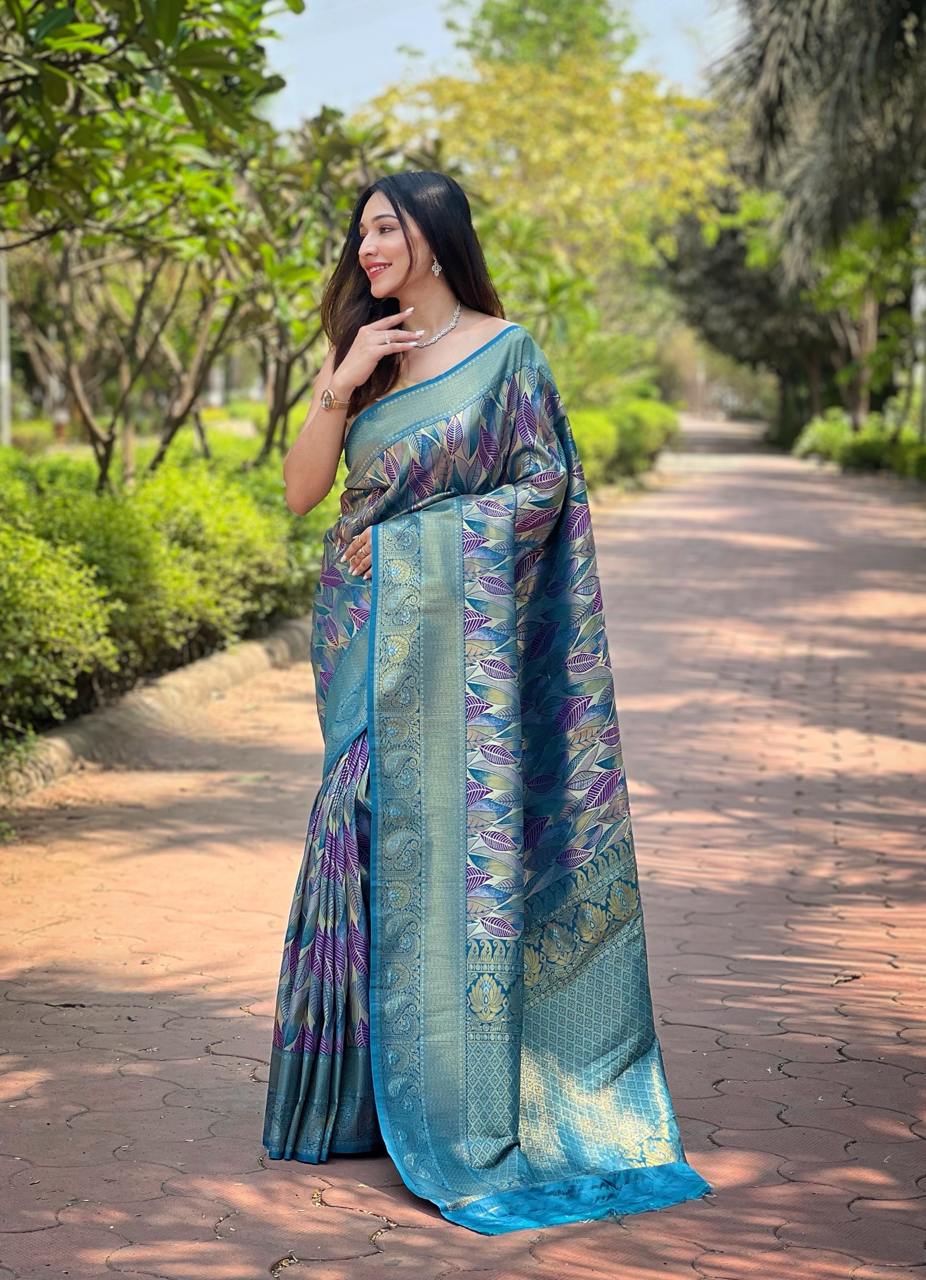 Traditional Kanchipattu Silk Saree with Zari